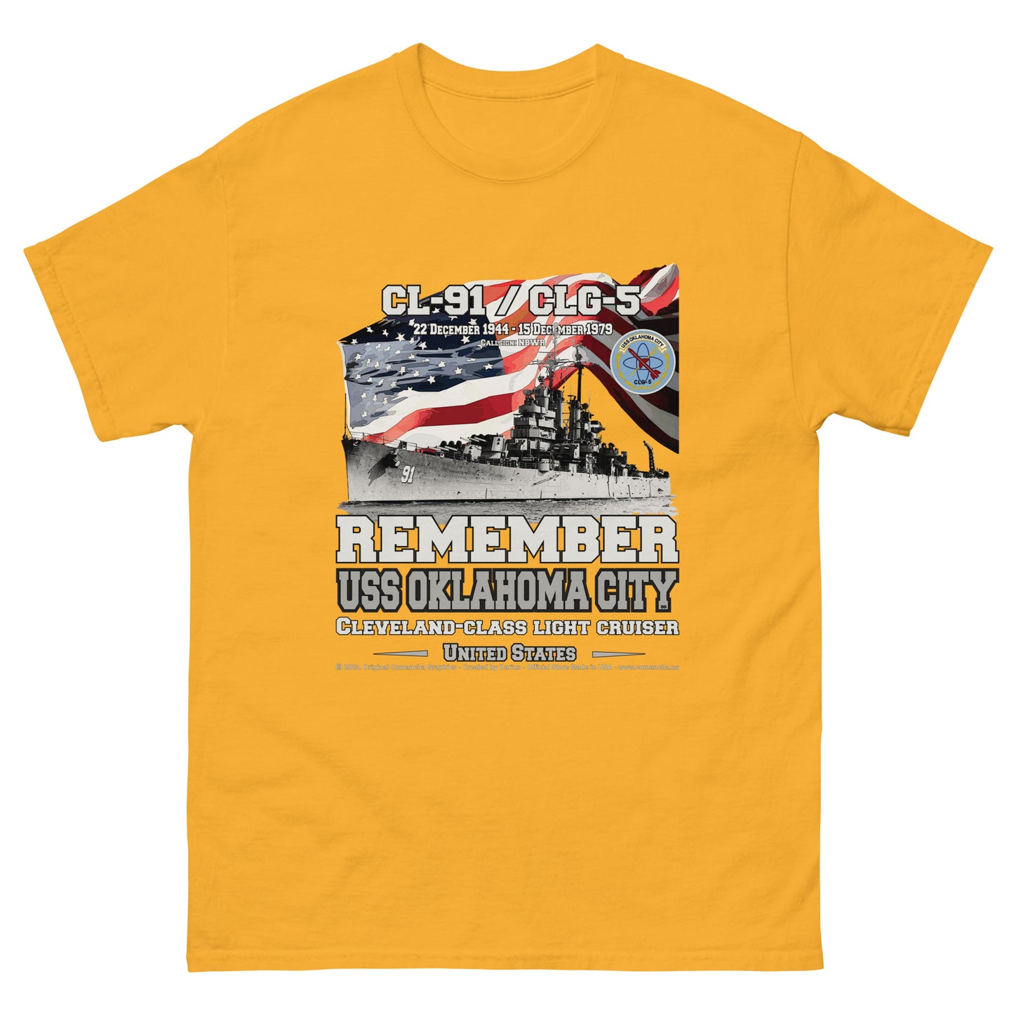 USS OKLAHOMA CITY CL-91 Light Cruiser T-shirt