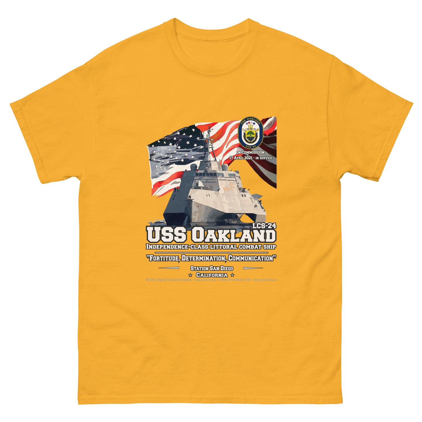 USS OAKLAND LCS-24 Littoral Comabat Ship T-shirt