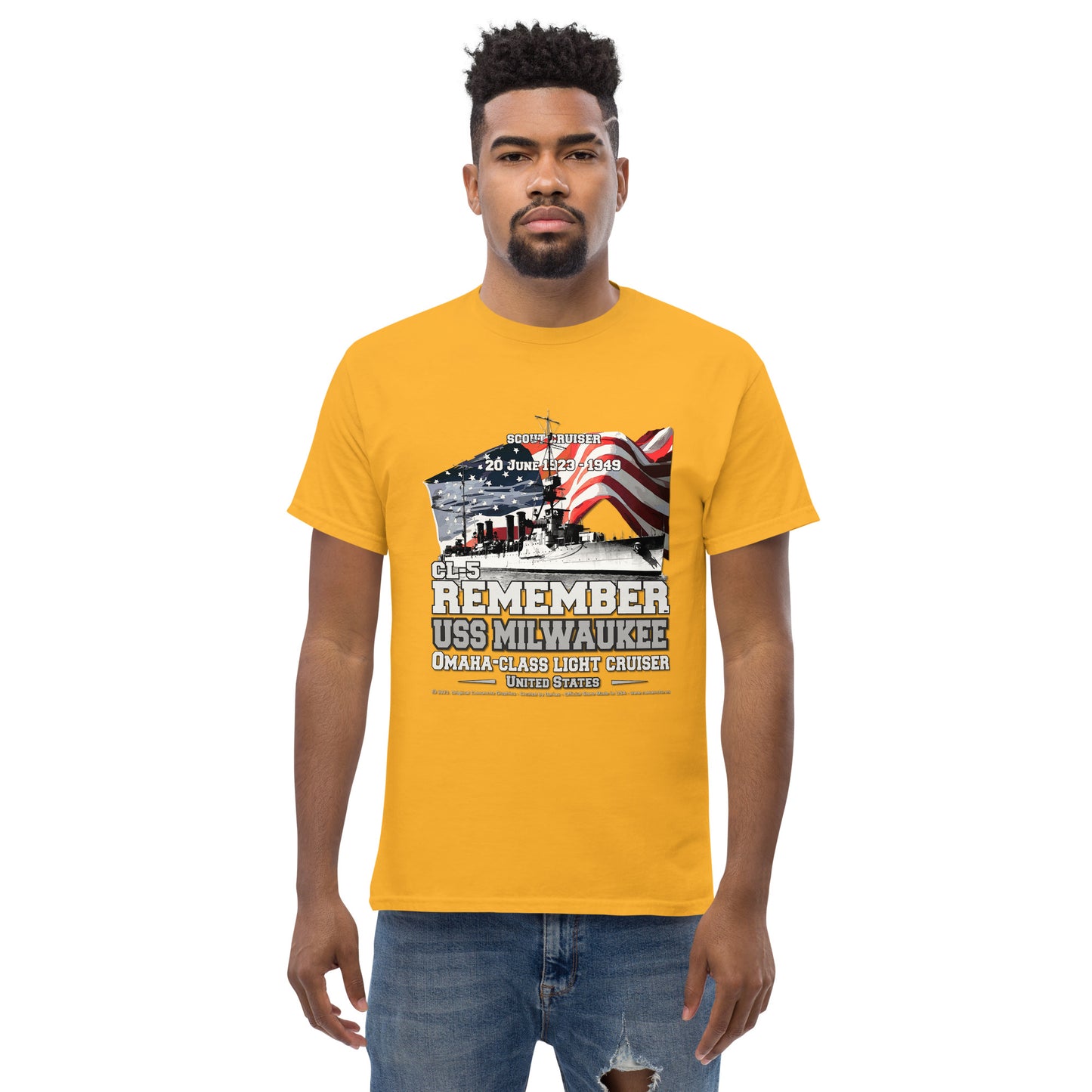 USS MILWAUKEE CL-5 Light Cruiser Veterans T-Shirt,