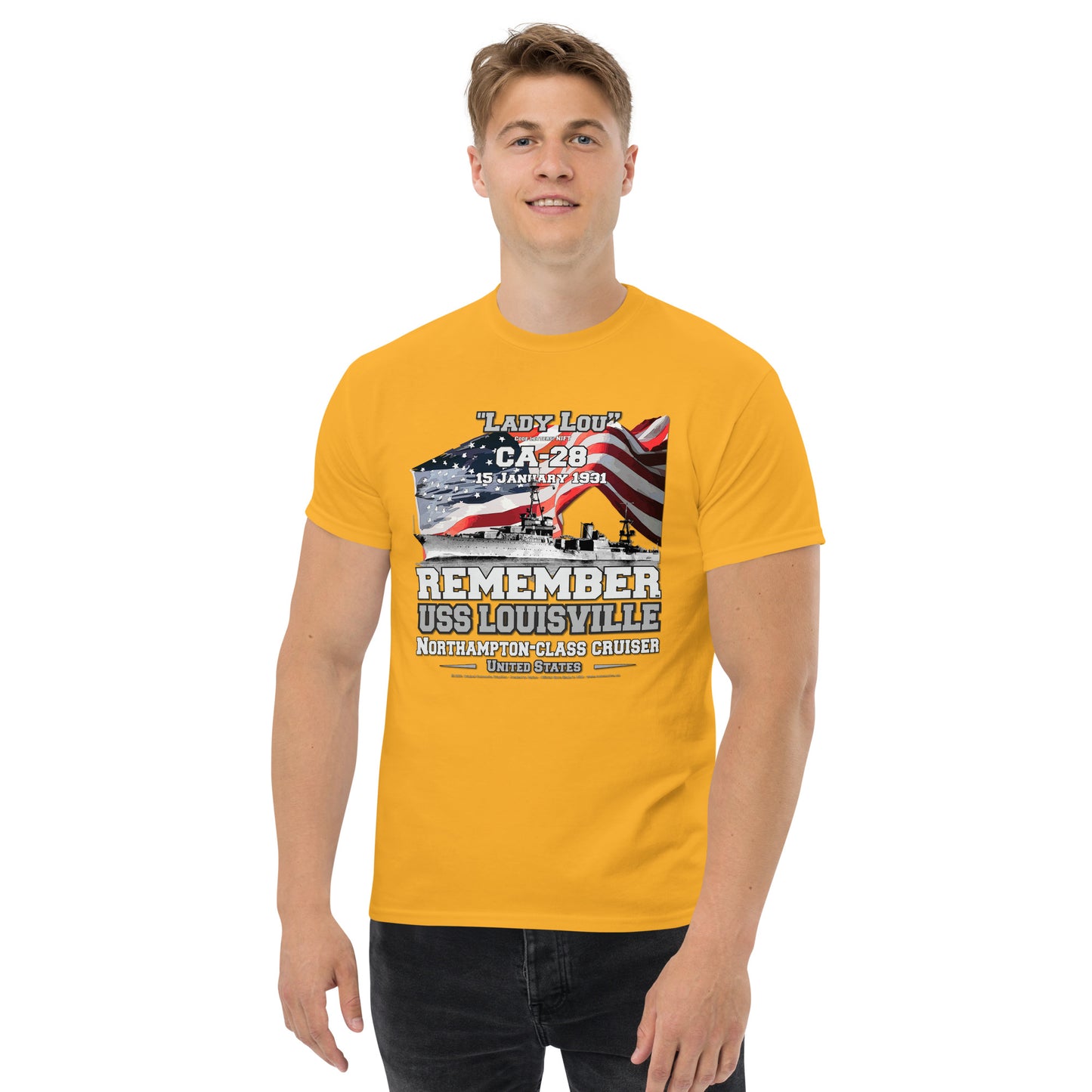 USS LOUISVILLE CA-28 Cruiser T-Shirt