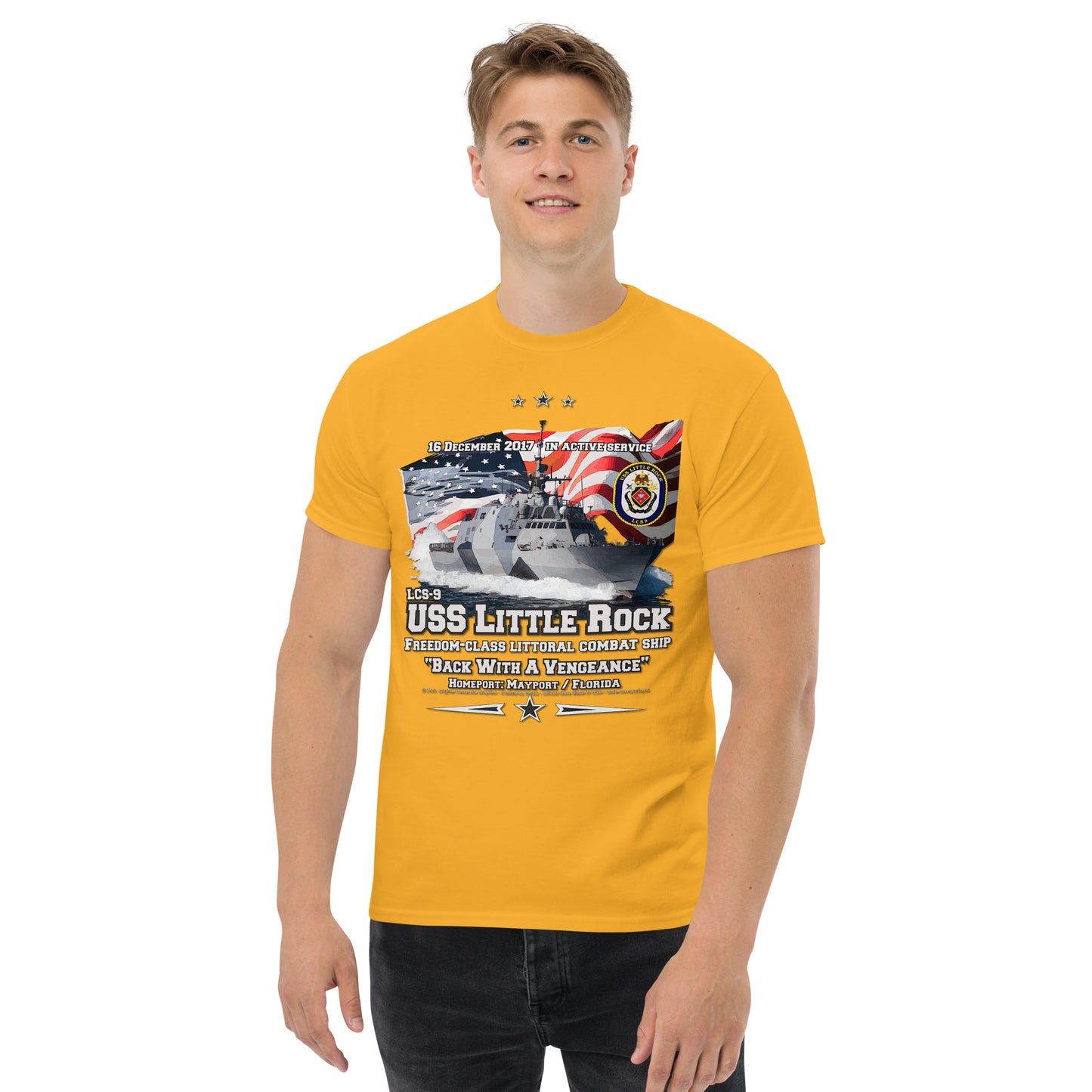 USS LITTLE ROCK LCS-9 Littoral Combat Ship T-Shirt