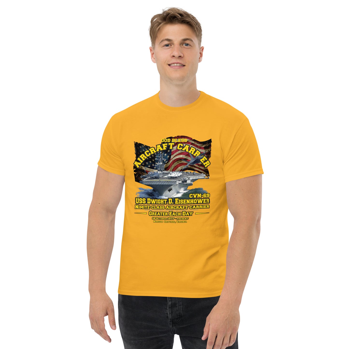 USS DWIGHT EISENHOWER CVN-69 Aircraft Carrier Tee