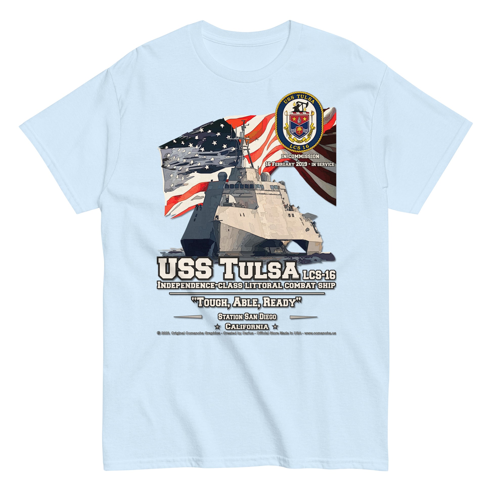 USS TULSA LCS-16, Littoral Combat Ship classic tee, Comancha T-Shirts,