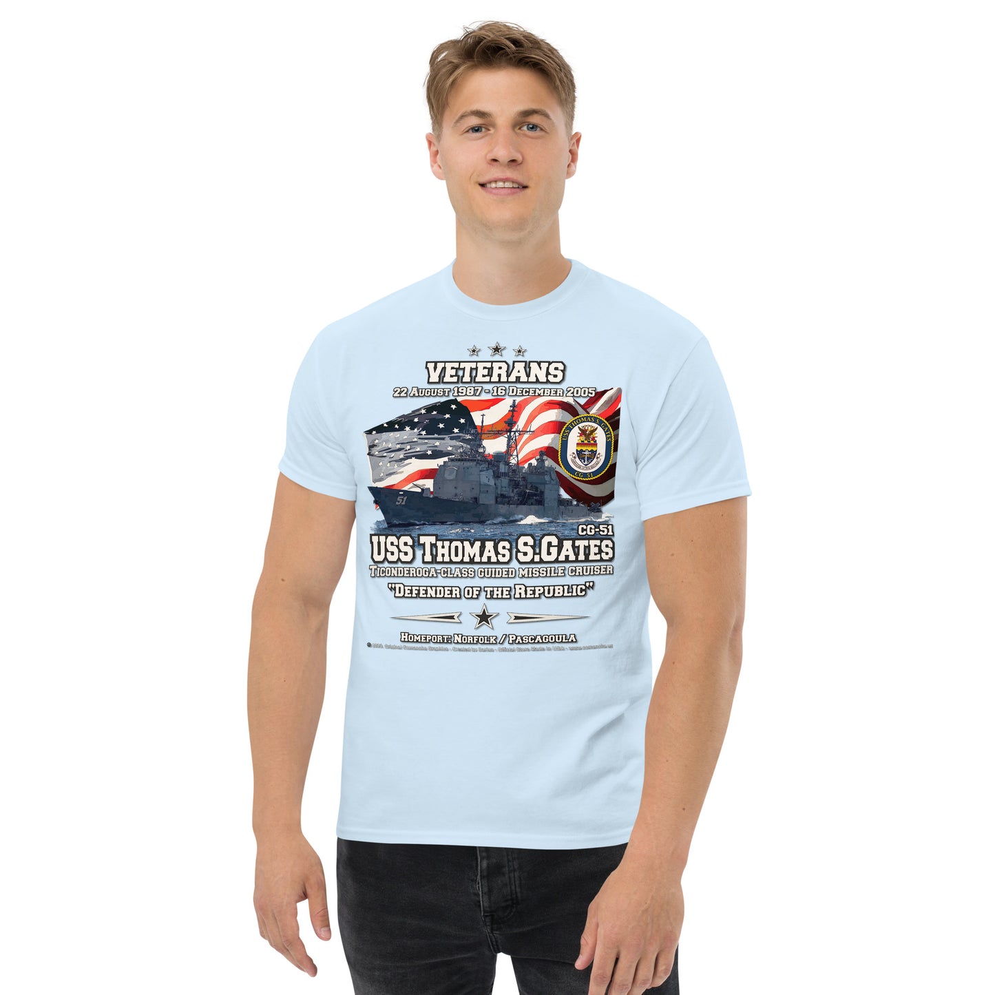 USS THOMAS GATES CG-51 Missile Cruiser t-shirt