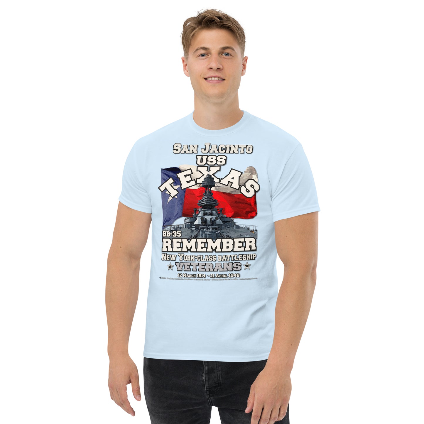 Remember USS TEXAS BB-35 Battleship Veterans classic tee, Comancha Graphics,