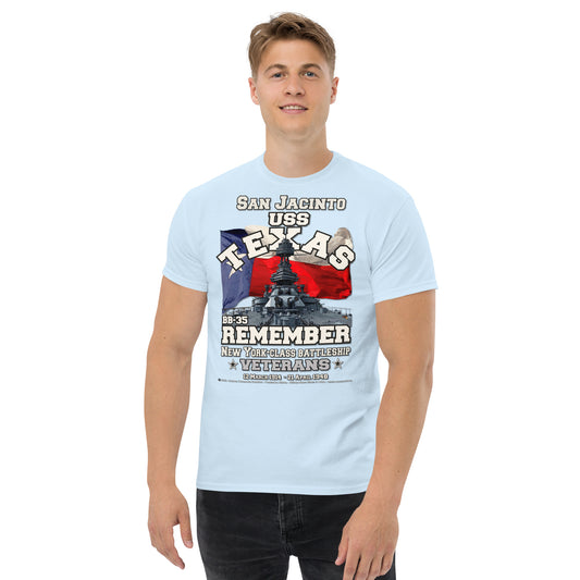 Remember USS TEXAS BB-35 Battleship Veterans classic tee, Comancha Graphics,