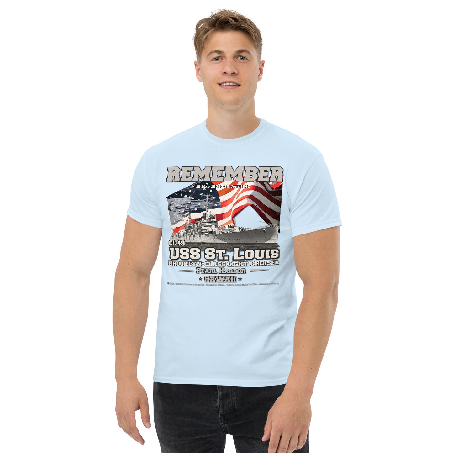 USS ST. LOUIS CL-49 Light Cruiser Veterans t-shirt