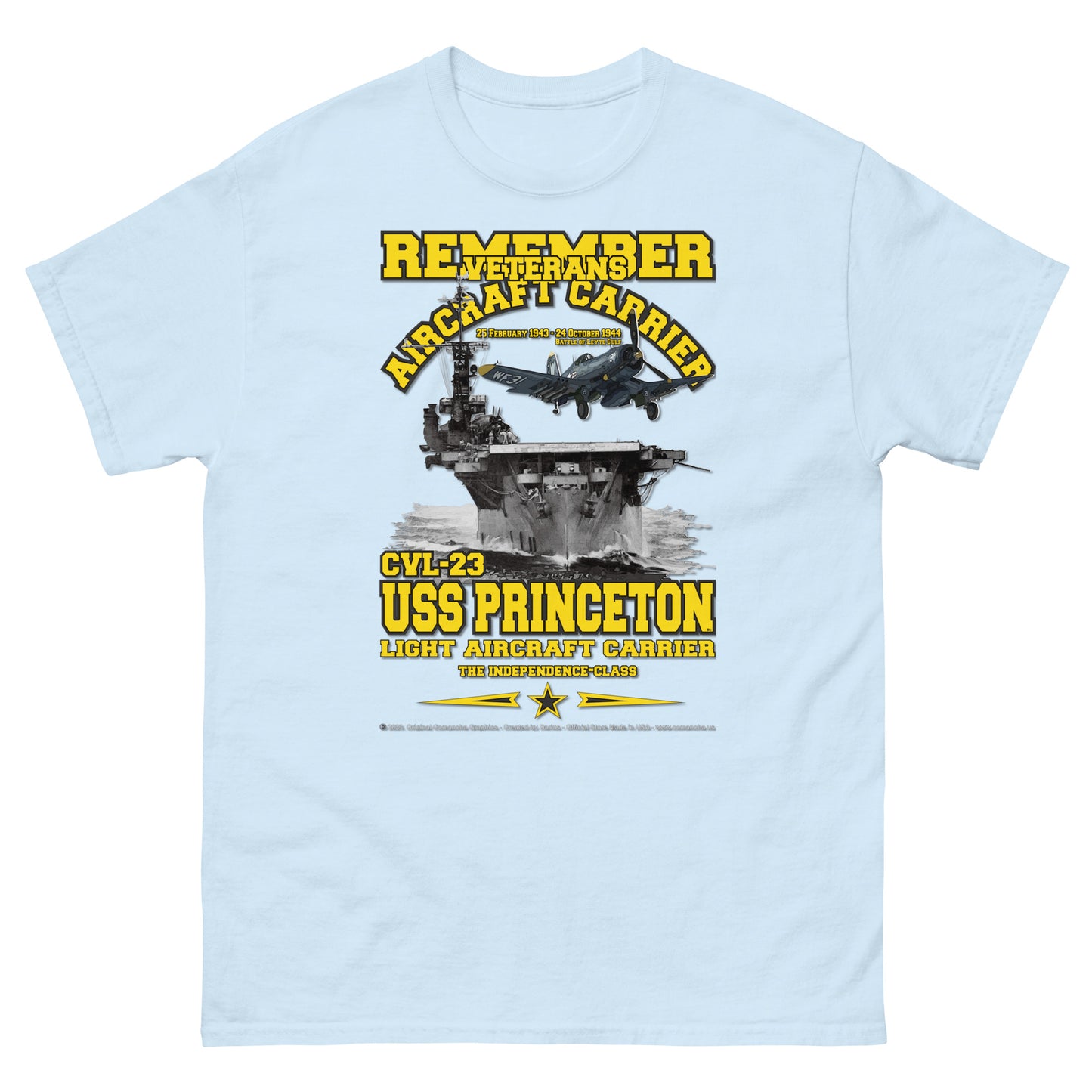 USS PRINCETON CVL-23 Aircraft Carrier T-Shirt