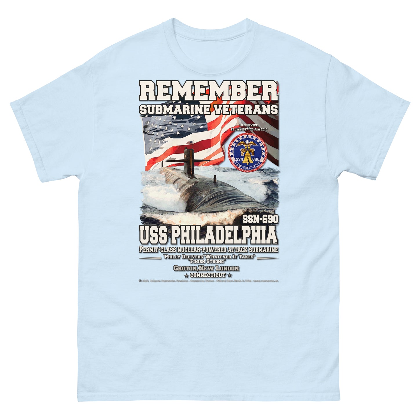 USS PHILADELPHIA SSN-690 Submarine T-Shirt