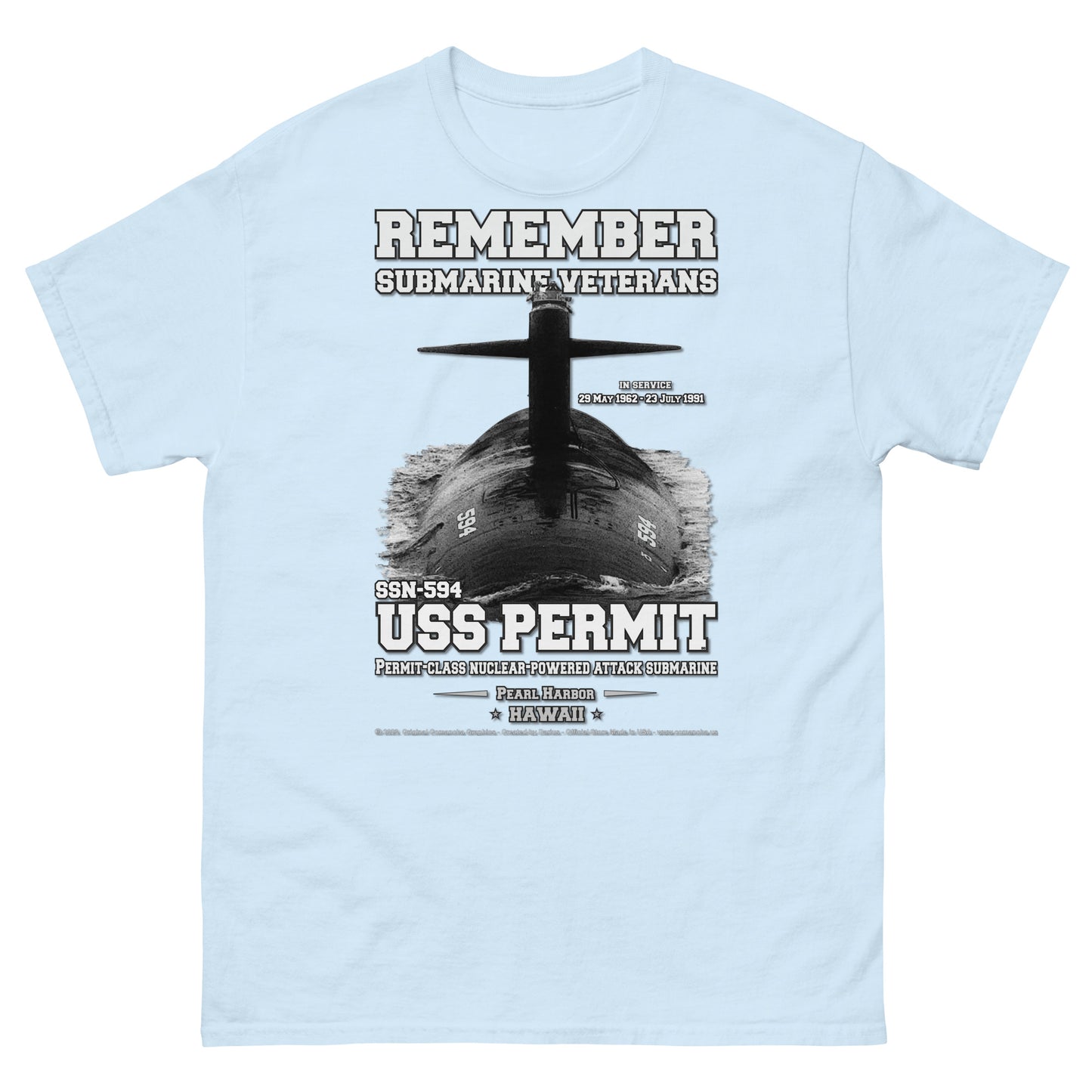 USS PERMIT SSN-594 Submarine T-Shirt