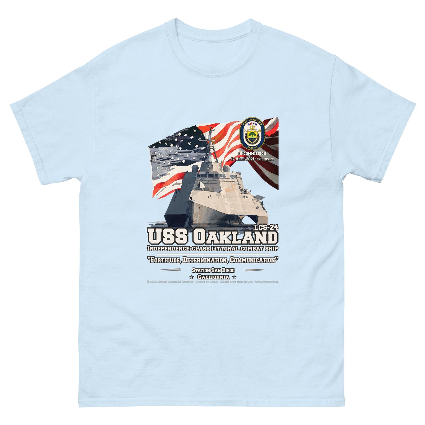 USS OAKLAND LCS-24 Littoral Comabat Ship T-shirt