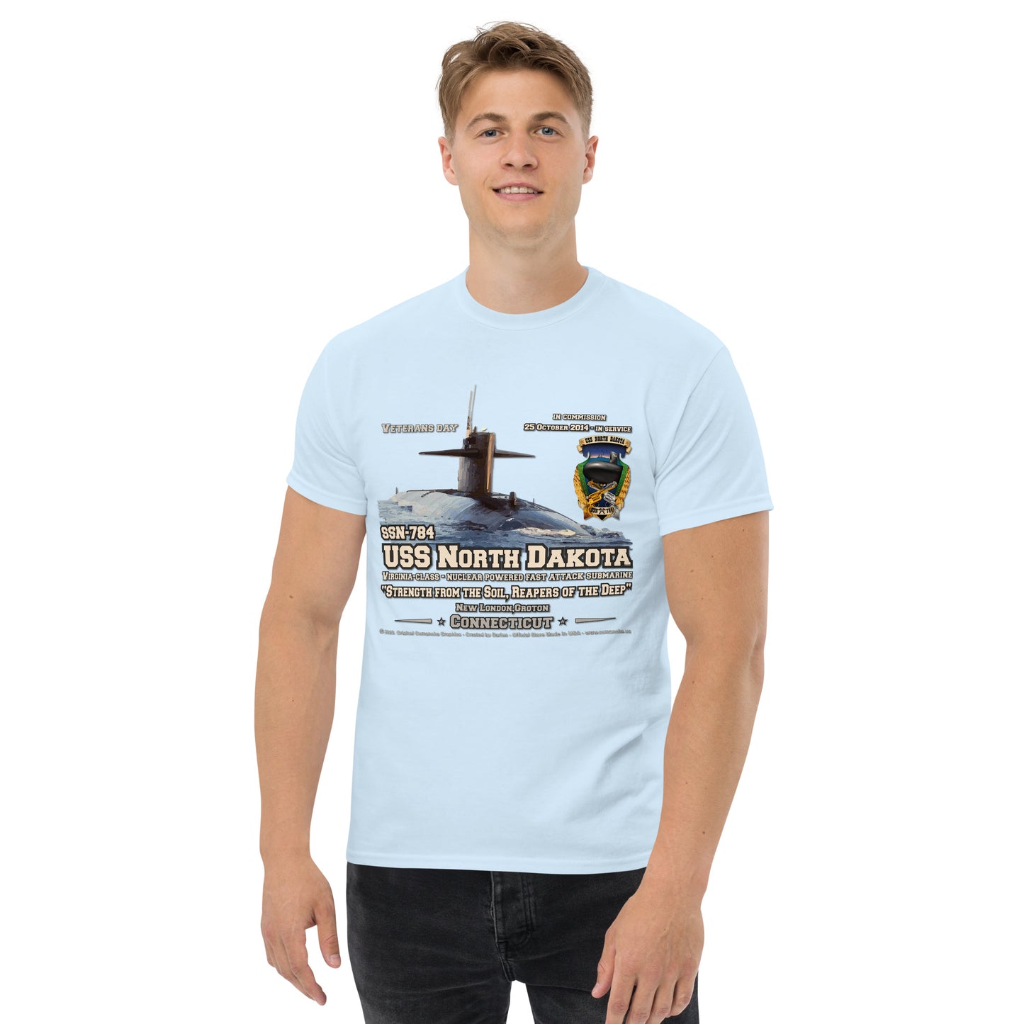 USS NORTH DAKOTA SSN-784 Submarine Veterans Day T-shirt