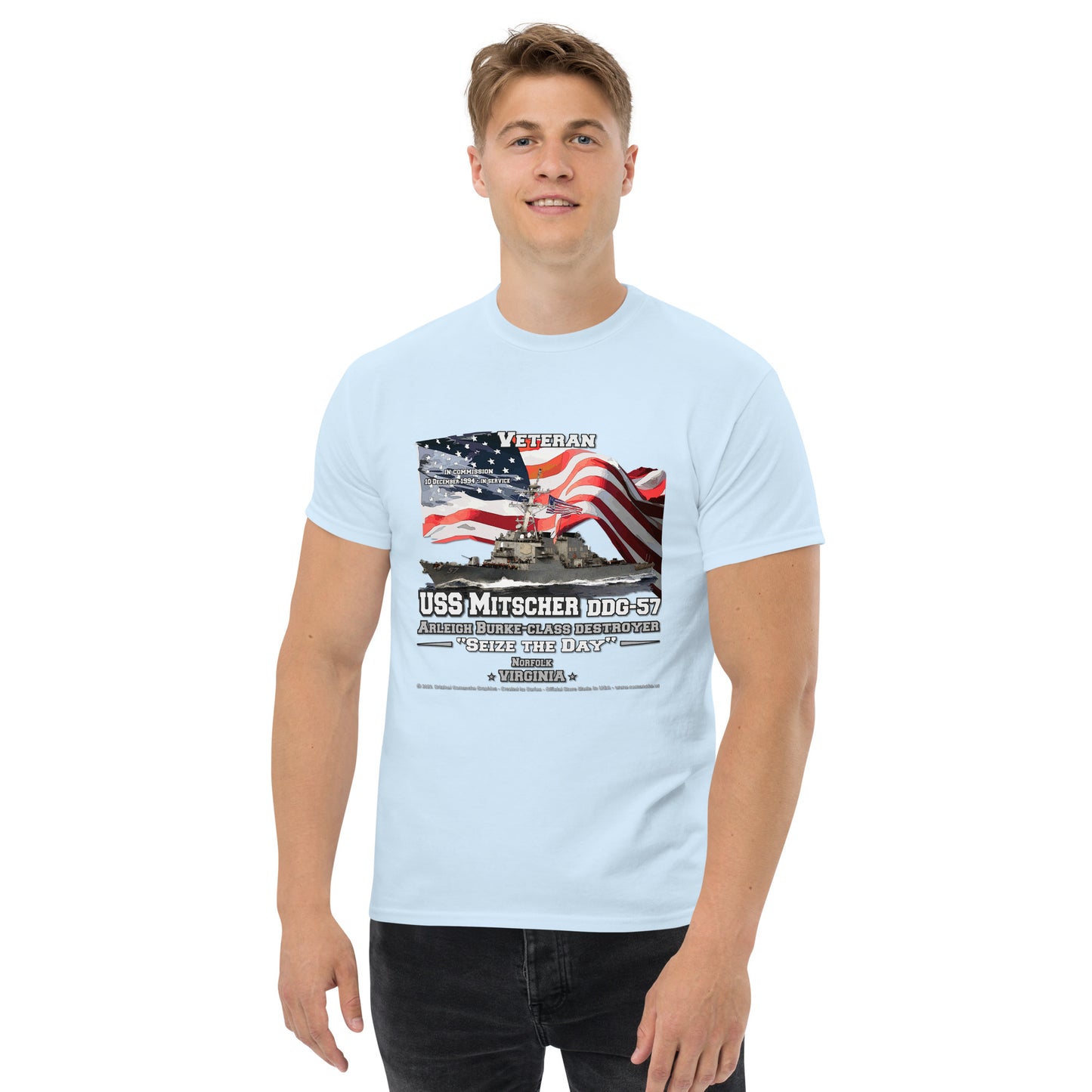 USS MITSCHER DDG-57 Destroyer Veterans T-Shirt