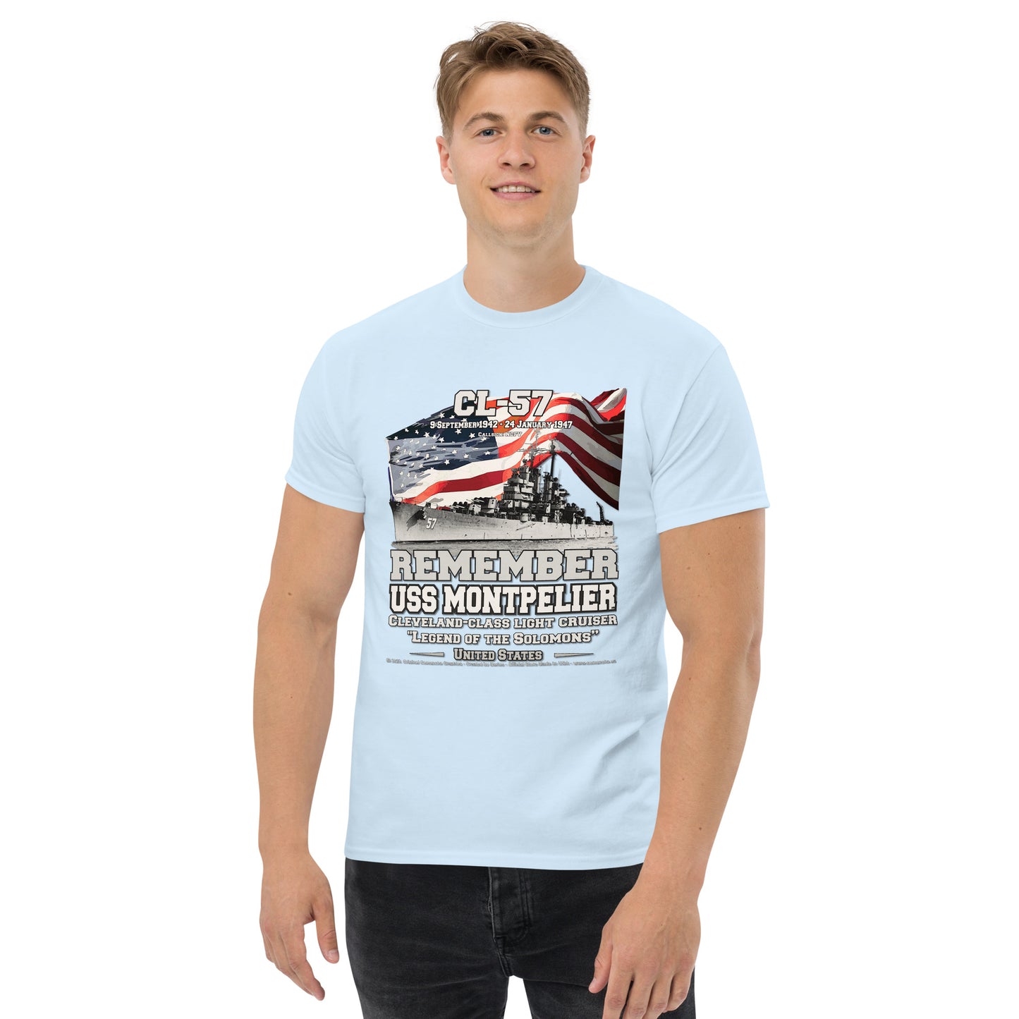 USS MONTPELIER CL-57 Light Cruiser T-Shirt