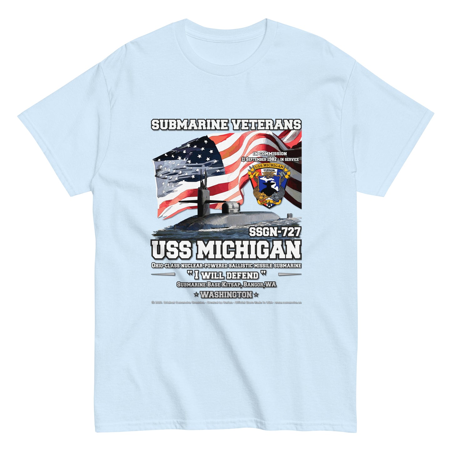 USS MICHIGAN SSGN-727 Submarine Sailors Classic T-shirt, Navy T-shirts Comancha,