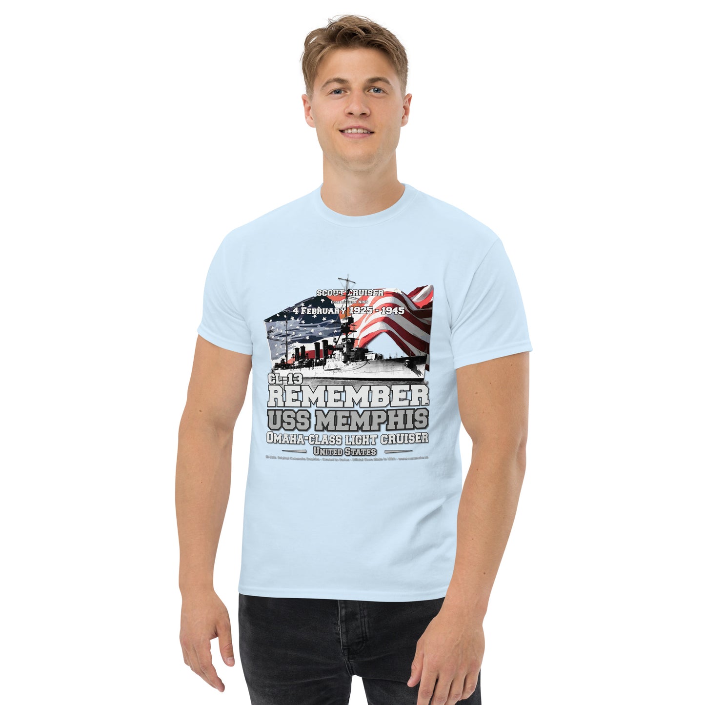 USS MEMPHIS CL-13 Light Cruiser T-Shirt