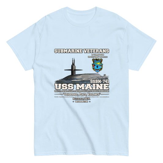 USS MAINE SSBN-741 Submarine Veterans Classic T-Shirts, The Best American Navy T-shirts,