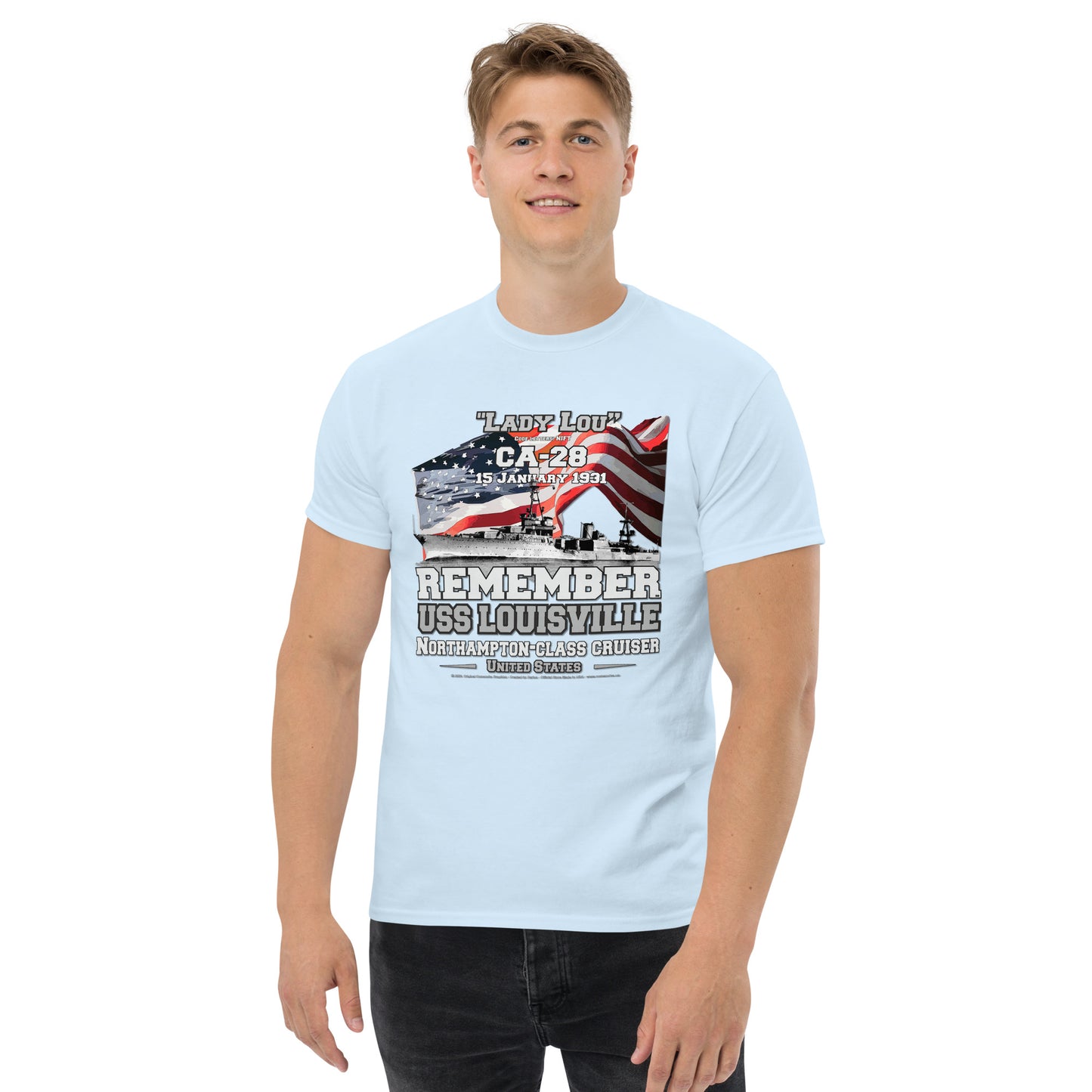 USS LOUISVILLE CA-28 Cruiser T-Shirt