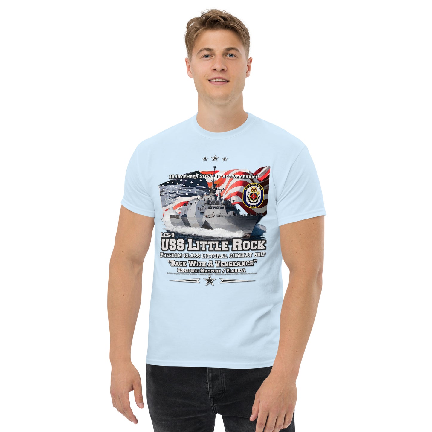 USS LITTLE ROCK LCS-9 Littoral Combat Ship T-Shirt