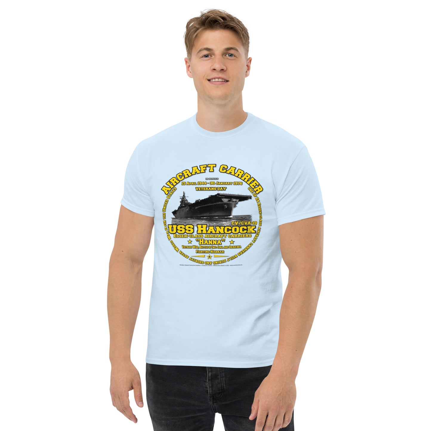 USS HANCOCK CVN-19 Aircraft Carrier T-shirt