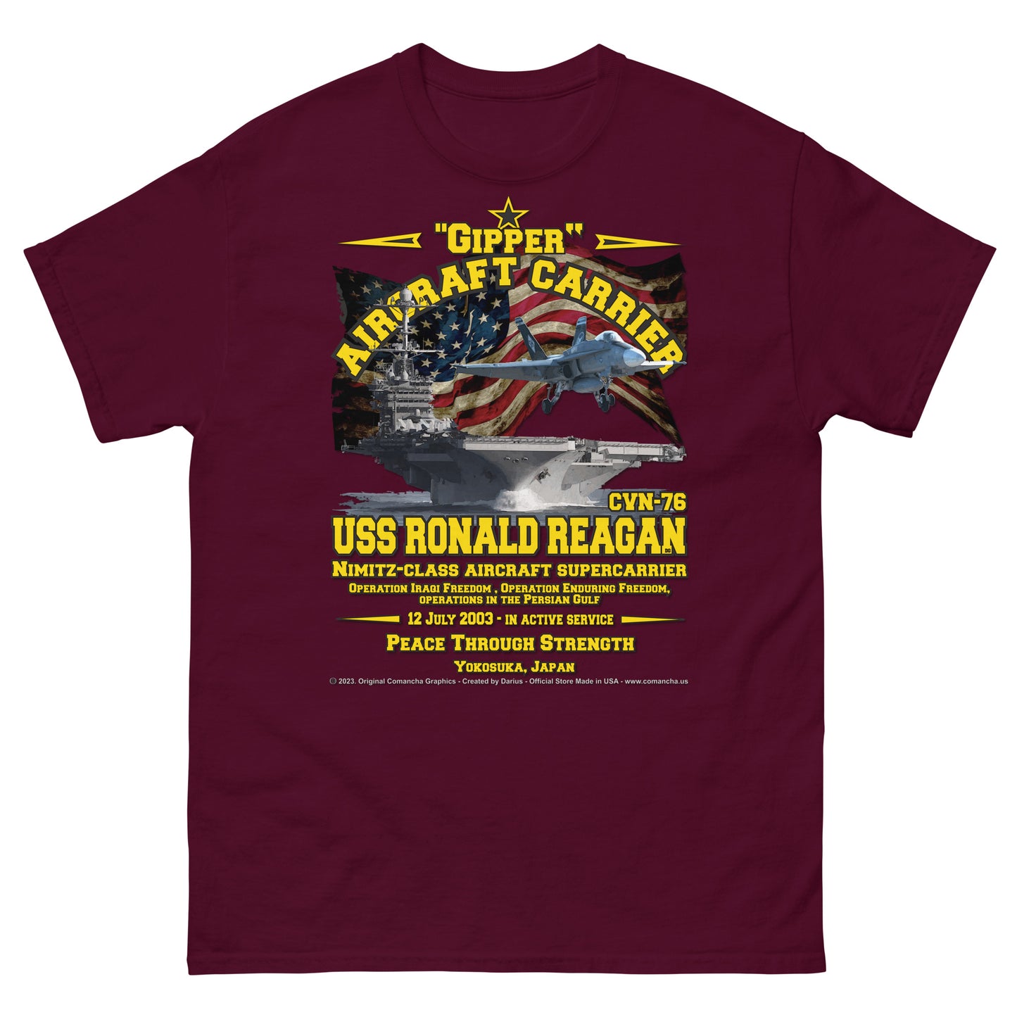 USS RONALD REAGAN CVN-76 Aircraft Carrier T-shirt