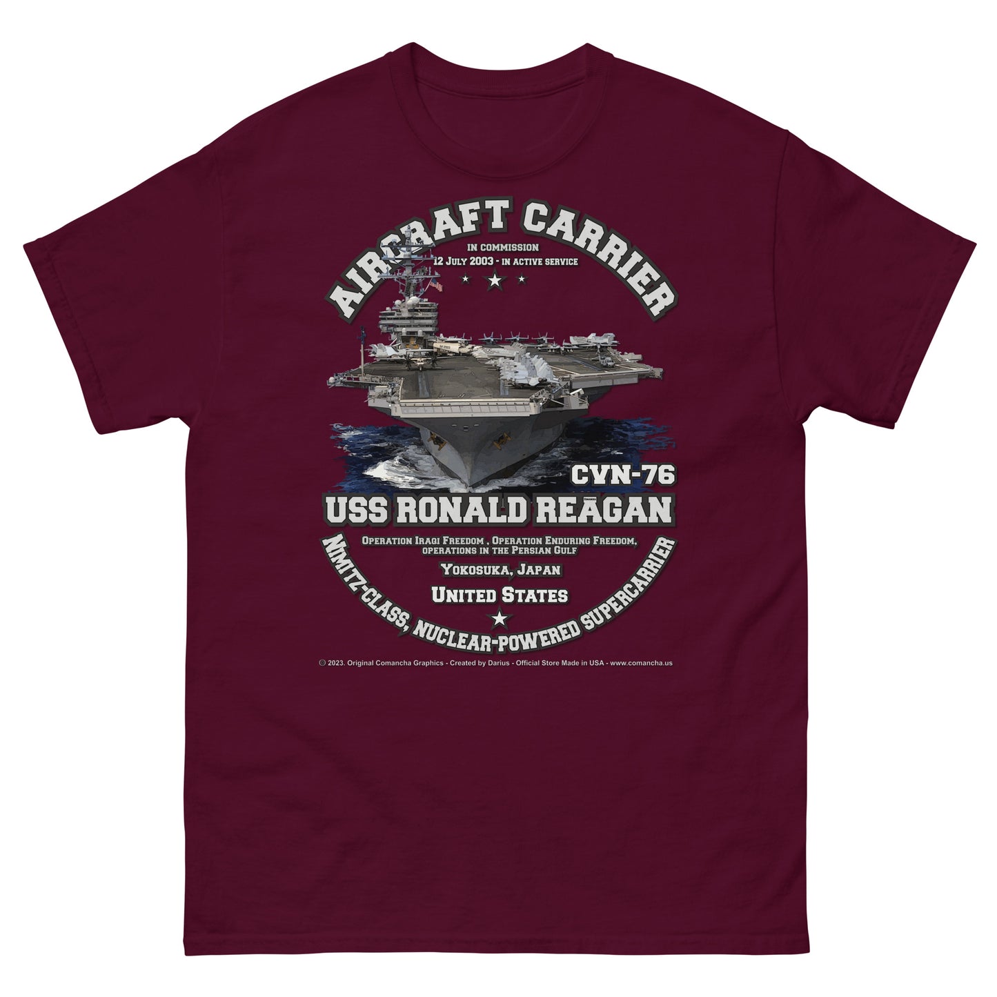 USS RONALD REAGAN CVN-76 Aircraft Carrier T-shirt