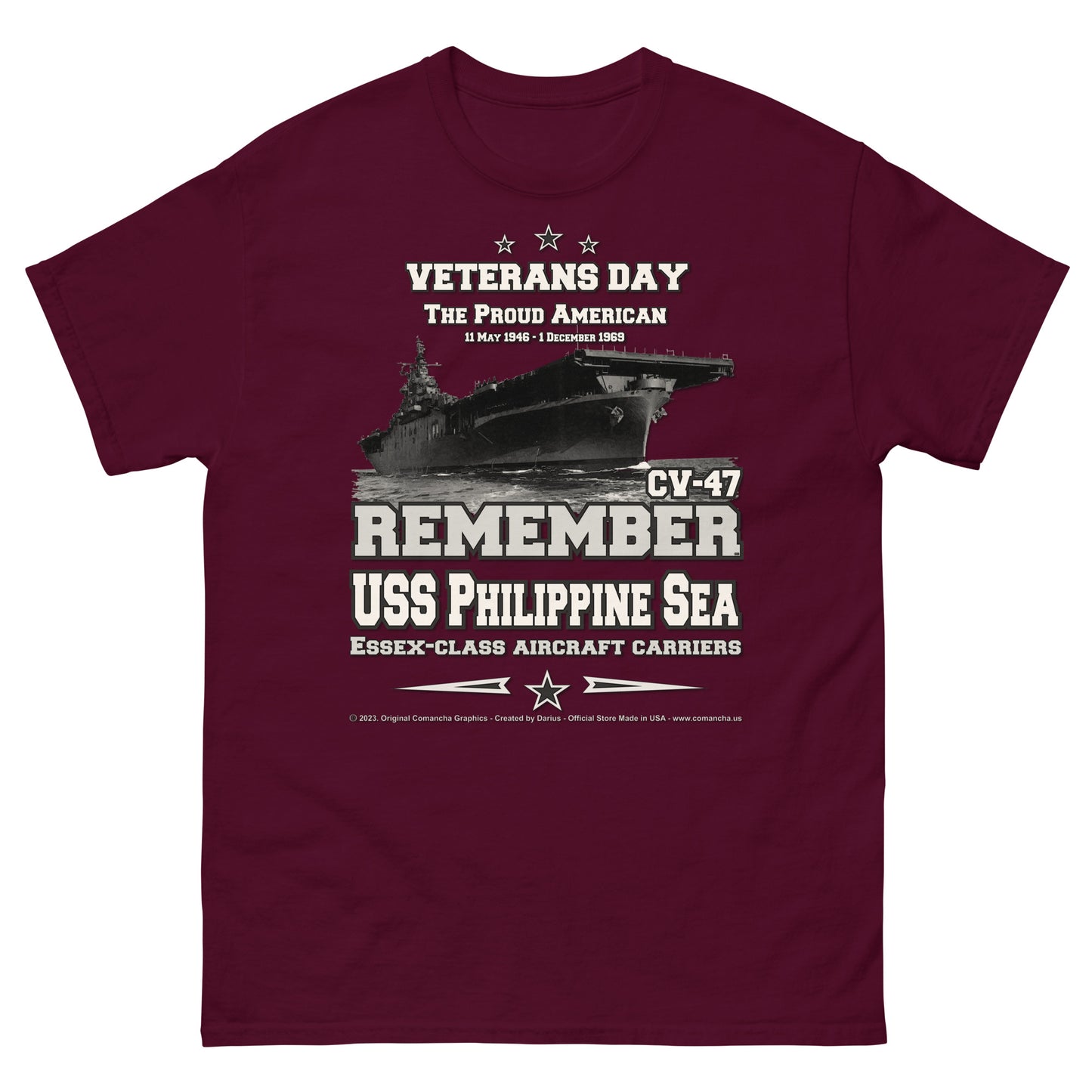 USS PHILIPPINE SEA CV-47 Aircraft Carrier T-Shirt
