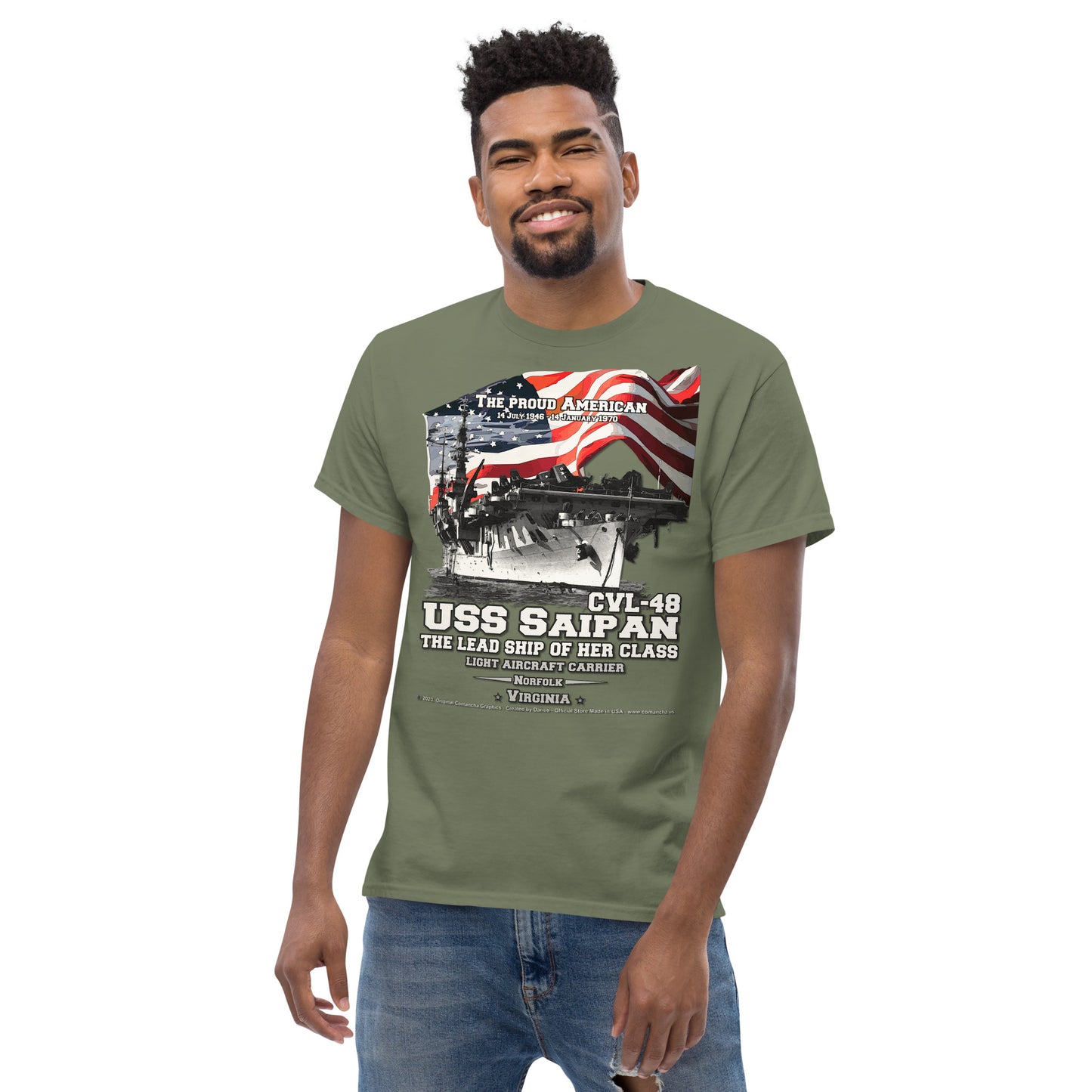 USS SAIPAN CVL-48 Light Aircraft Carrier Veterans classic t-shirt, Comancha.us T-shirts,