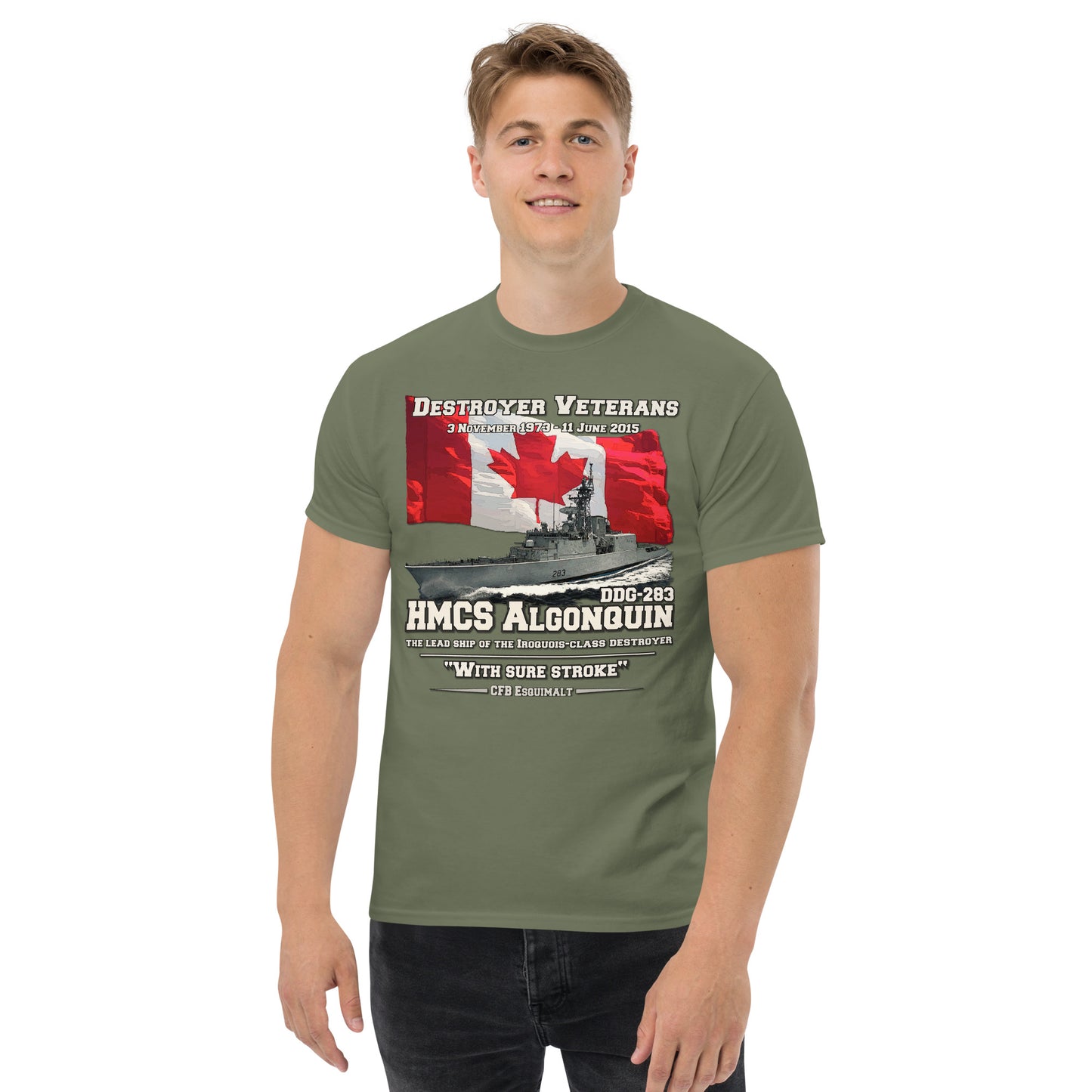 HMCS Algonquin DDG-283 Tee, Canadian Destroyer Veterans tee, Comancha Design,HMCS Algonquin tee, Destroyer Veterans,