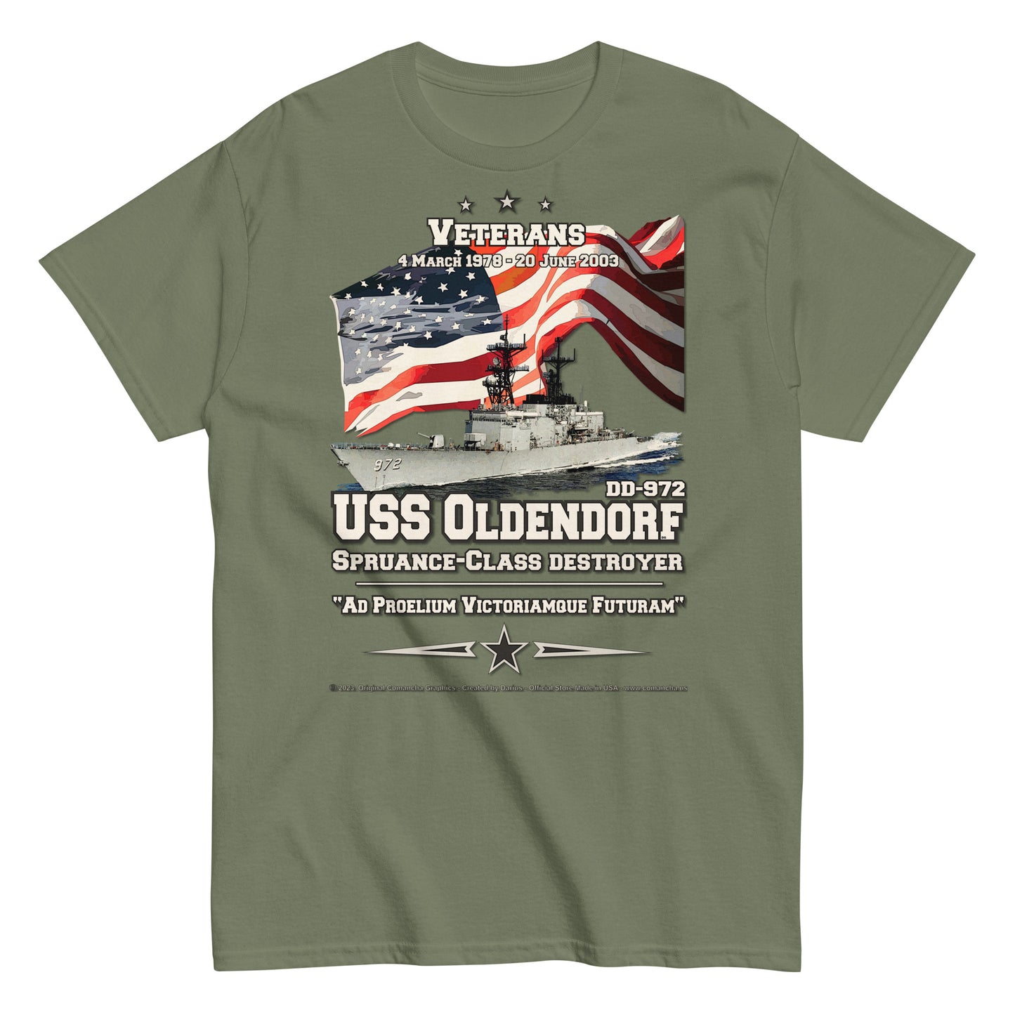 USS OLDENDORF DD-972 Destroyer t-shirt