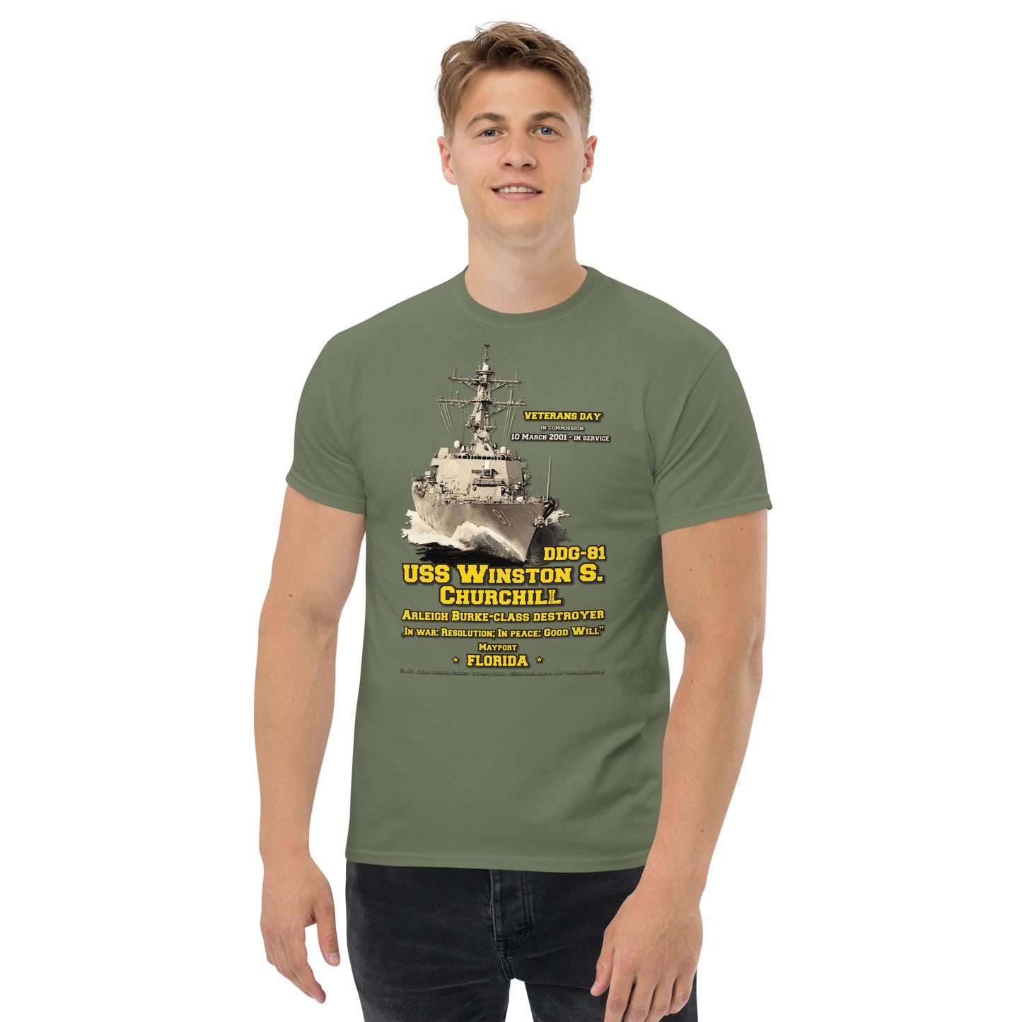 USS Winston Churchill DDG-81 Destroyer t-shirt