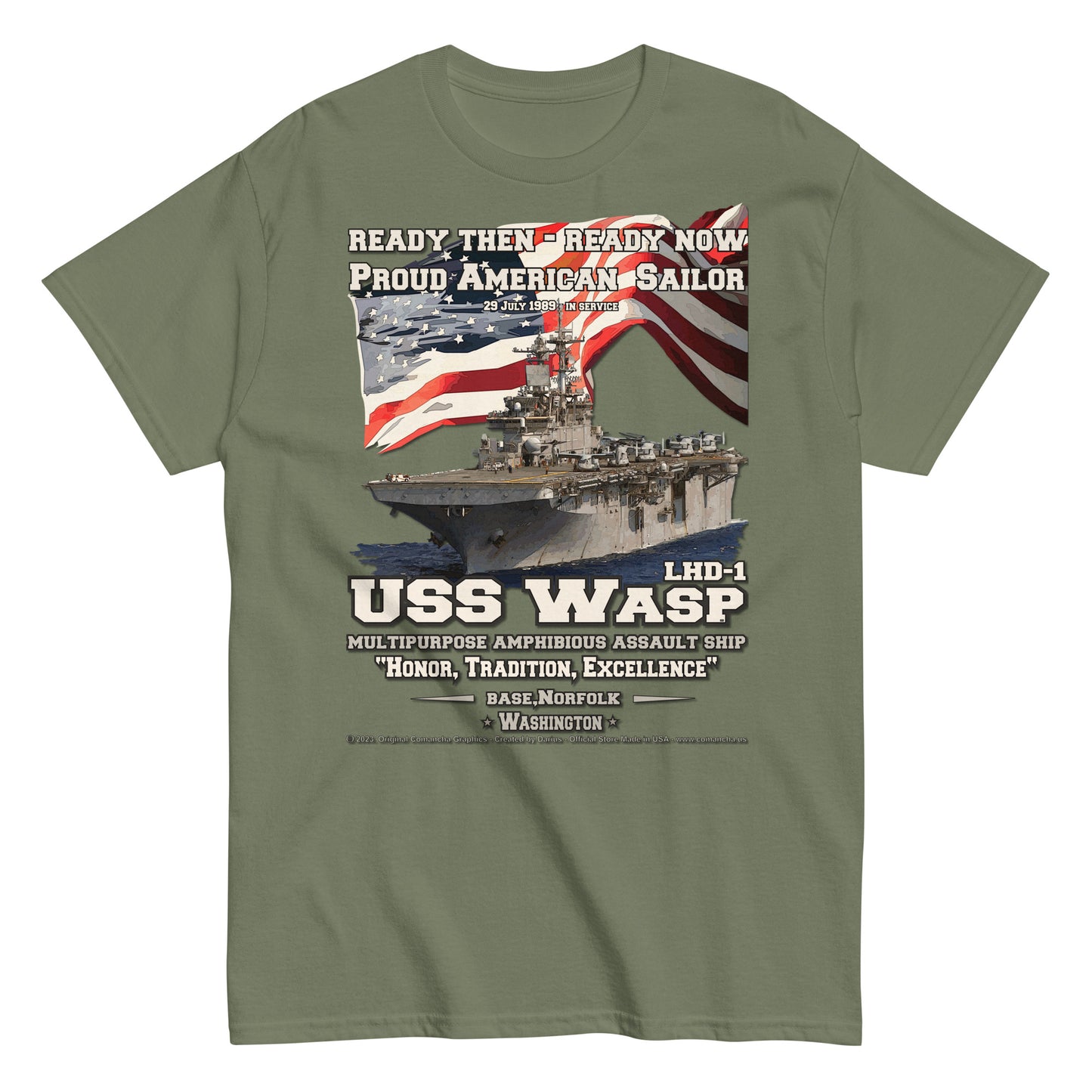 USS Wasp LHD-1 Amphibious Assault Ship t-shirt