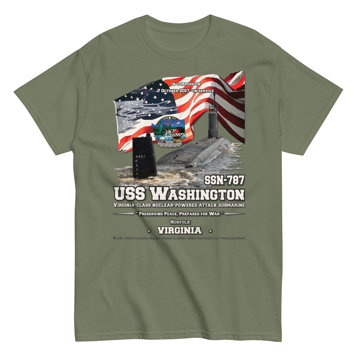 USS WASHINGTON SSN-787 Submarine T-shirt