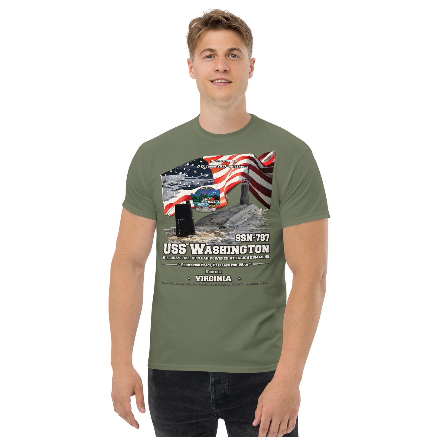 USS WASHINGTON SSN-787 Submarine T-shirt
