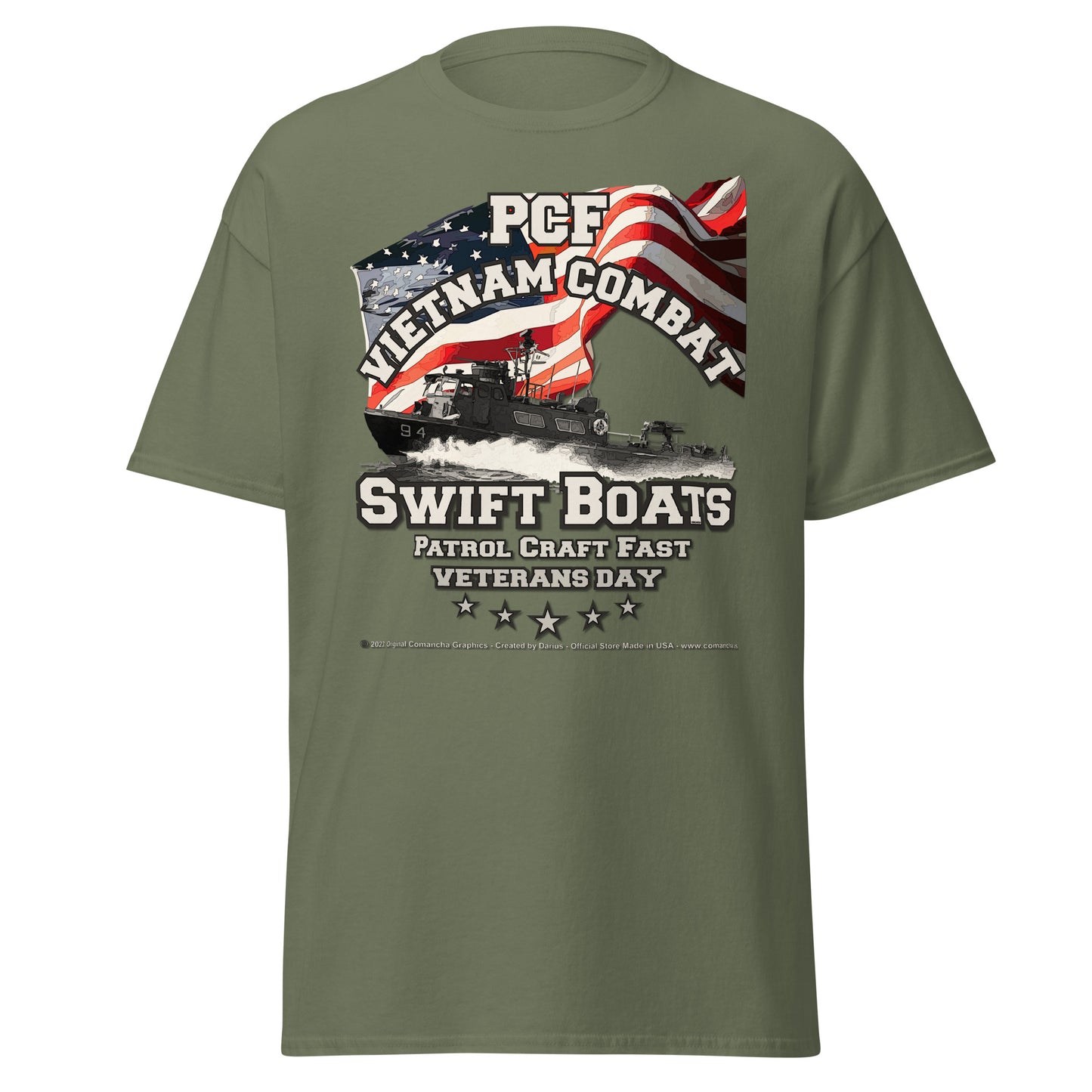 SWIFT BOATS Vietnam Veterans T-shirt, Comancha Graphics,