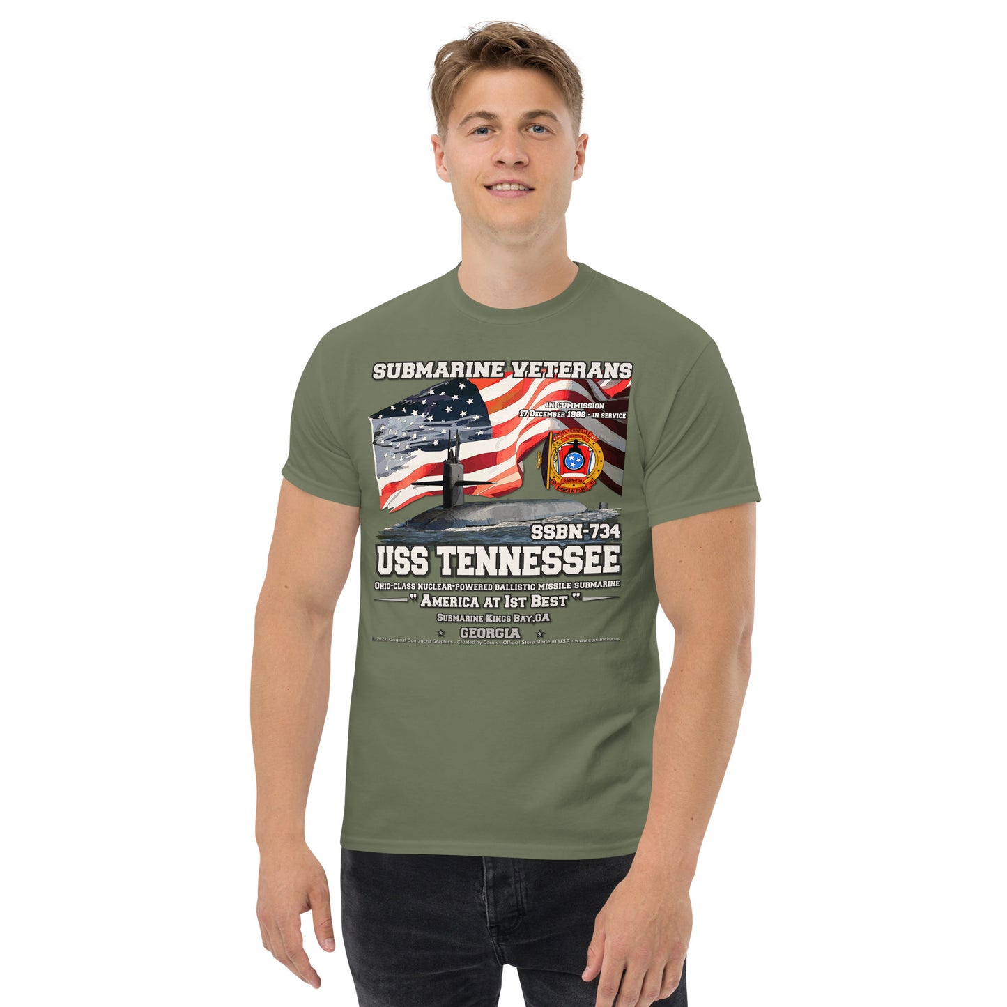USS TENNESSEE SSN-734 Submarine shipmates t-shirt