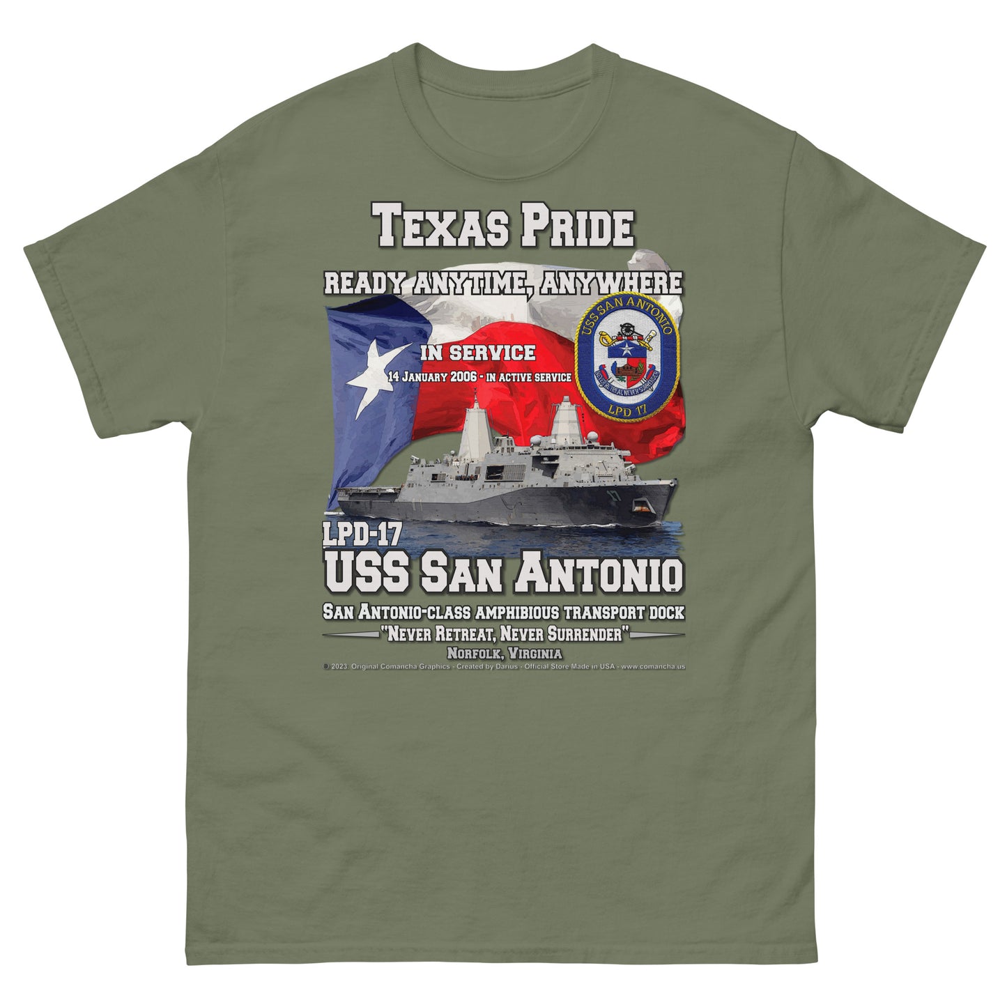 USS SAN ANTONIO LPD-17 Amphibious Transport Dock t-shirt