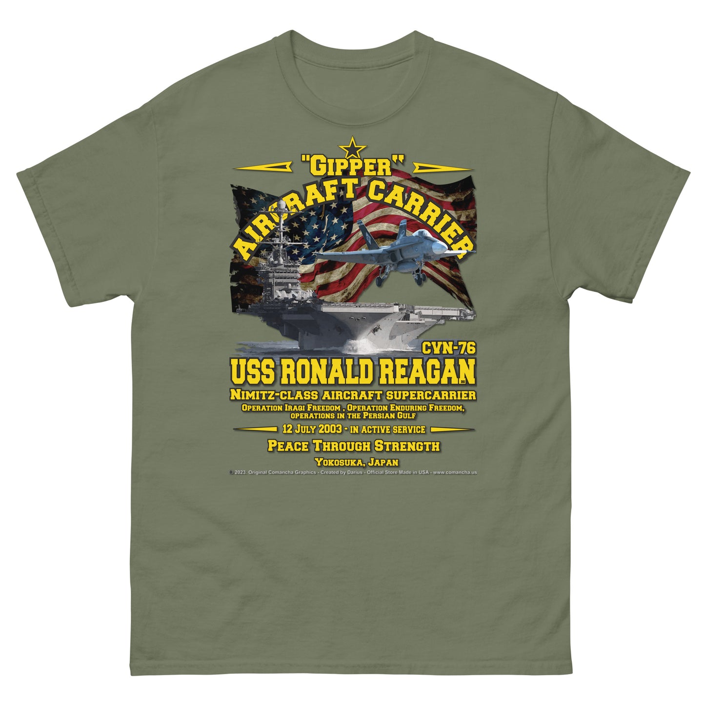 USS RONALD REAGAN CVN-76 Aircraft Carrier T-shirt