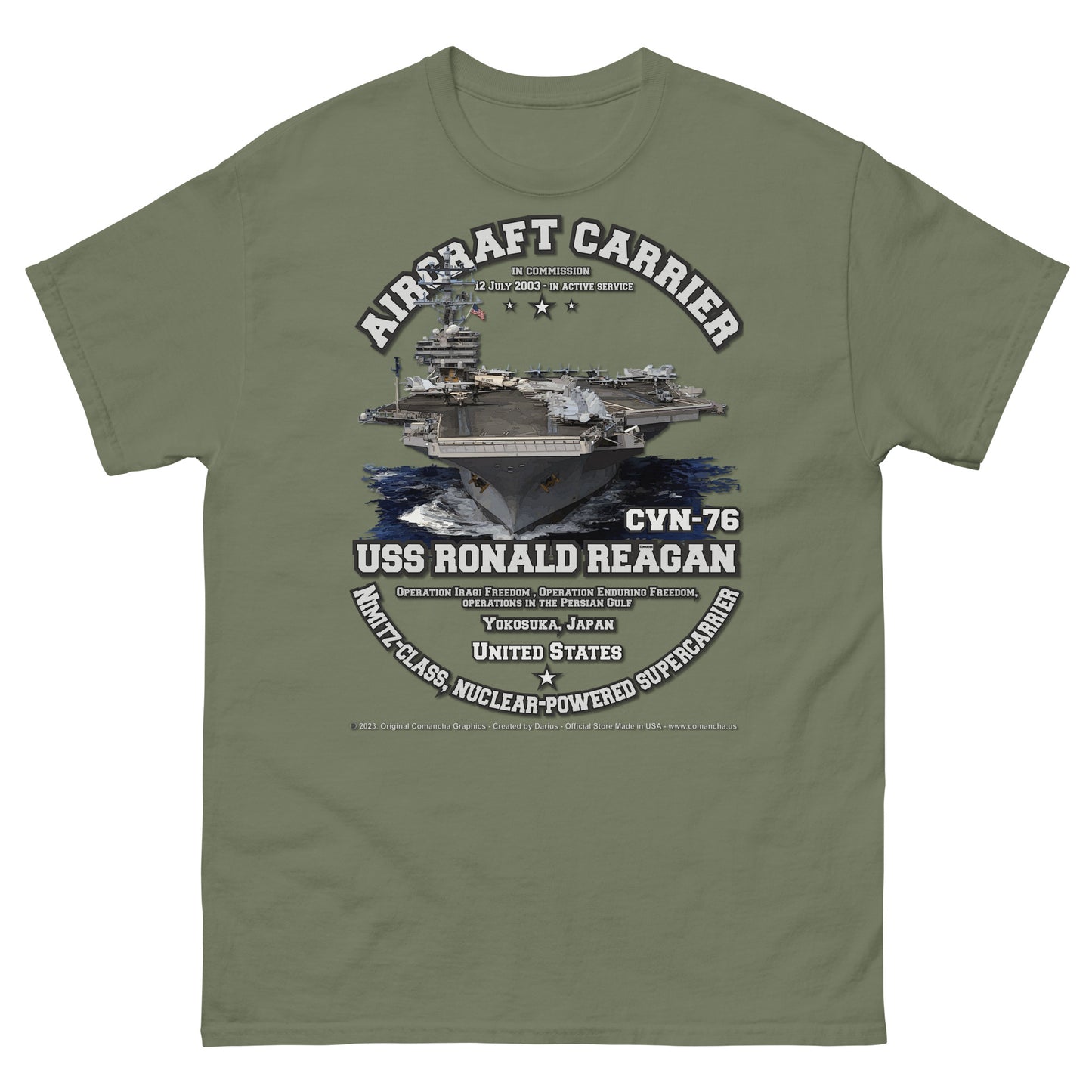 USS RONALD REAGAN CVN-76 Aircraft Carrier T-shirt