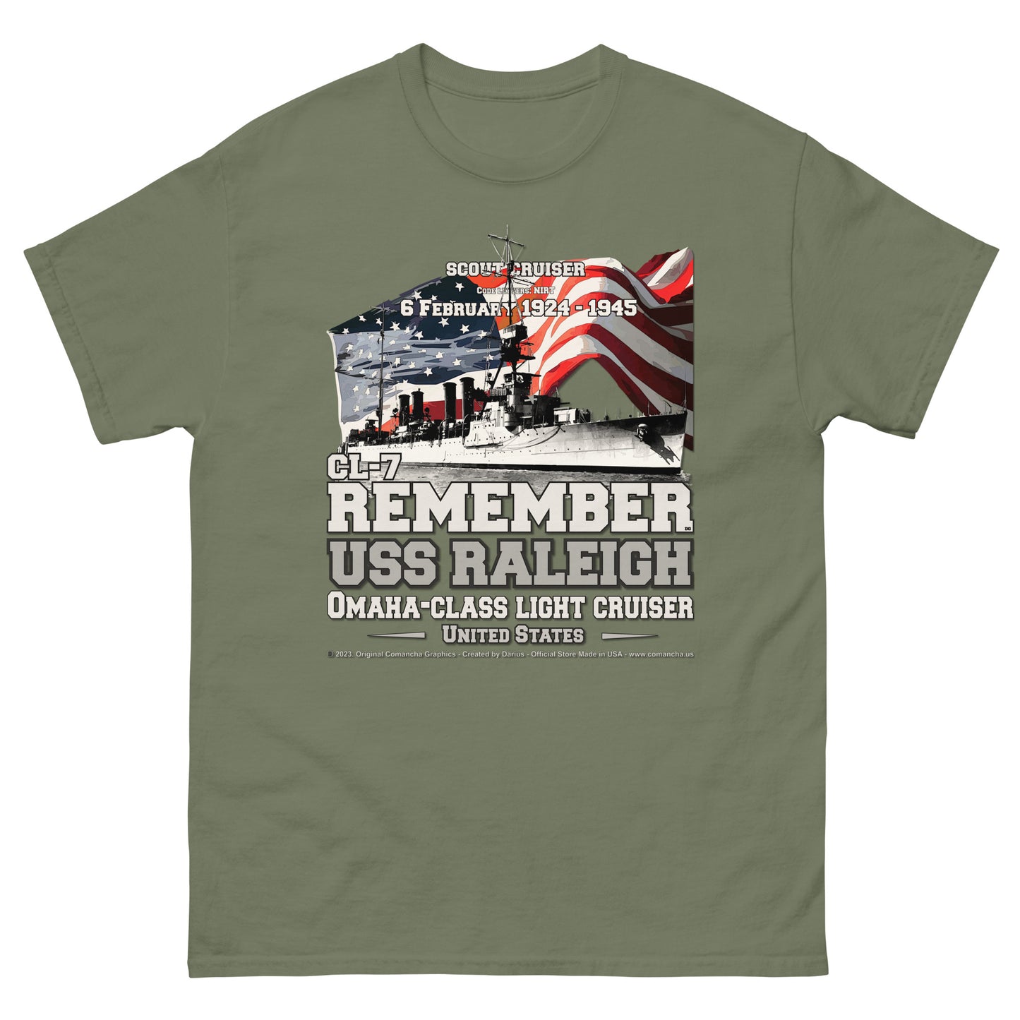 USS RALEIGH CL-7 Light Cruiser Veterans T-Shirt