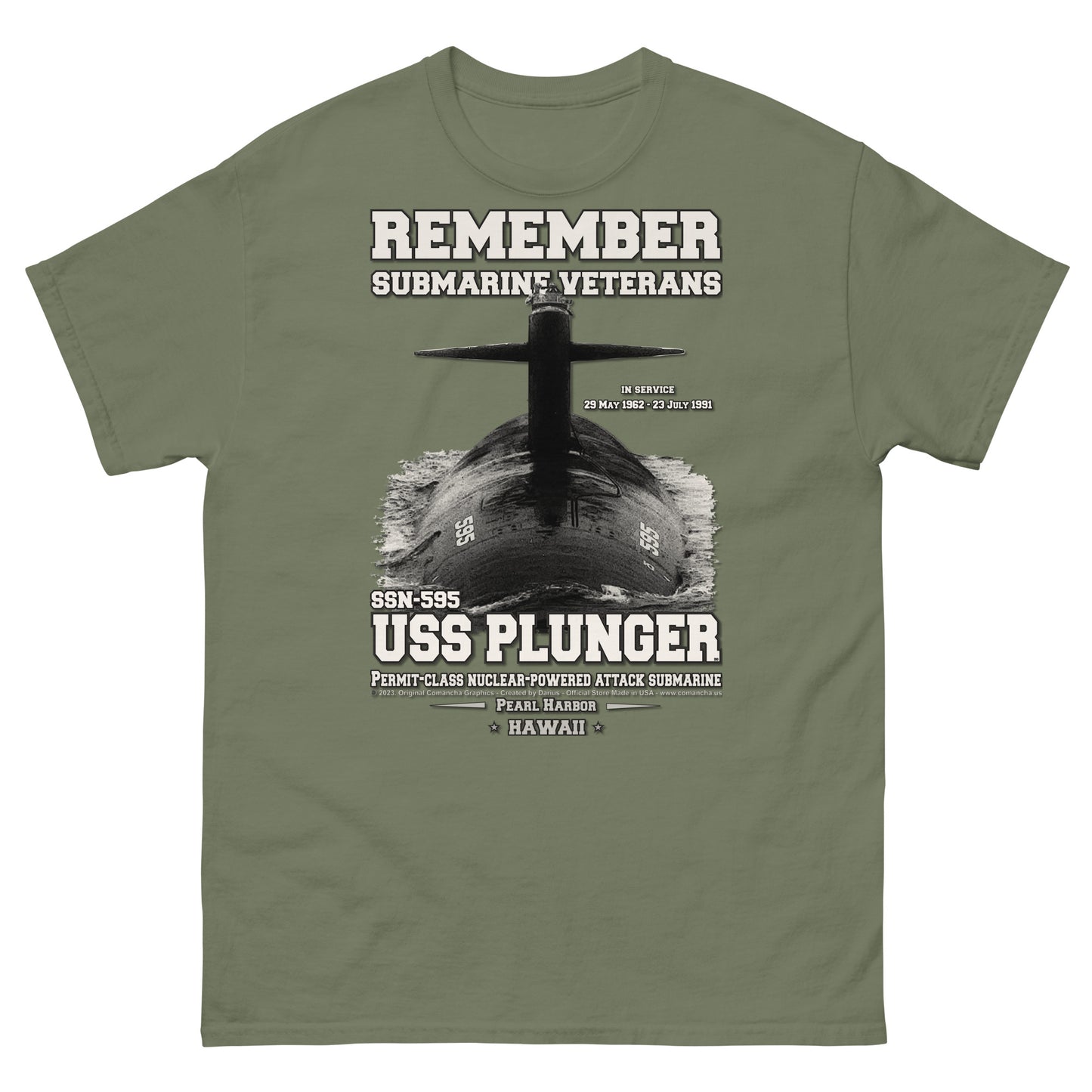 USS PLUNGER SSN-595 Submarine T-Shirt