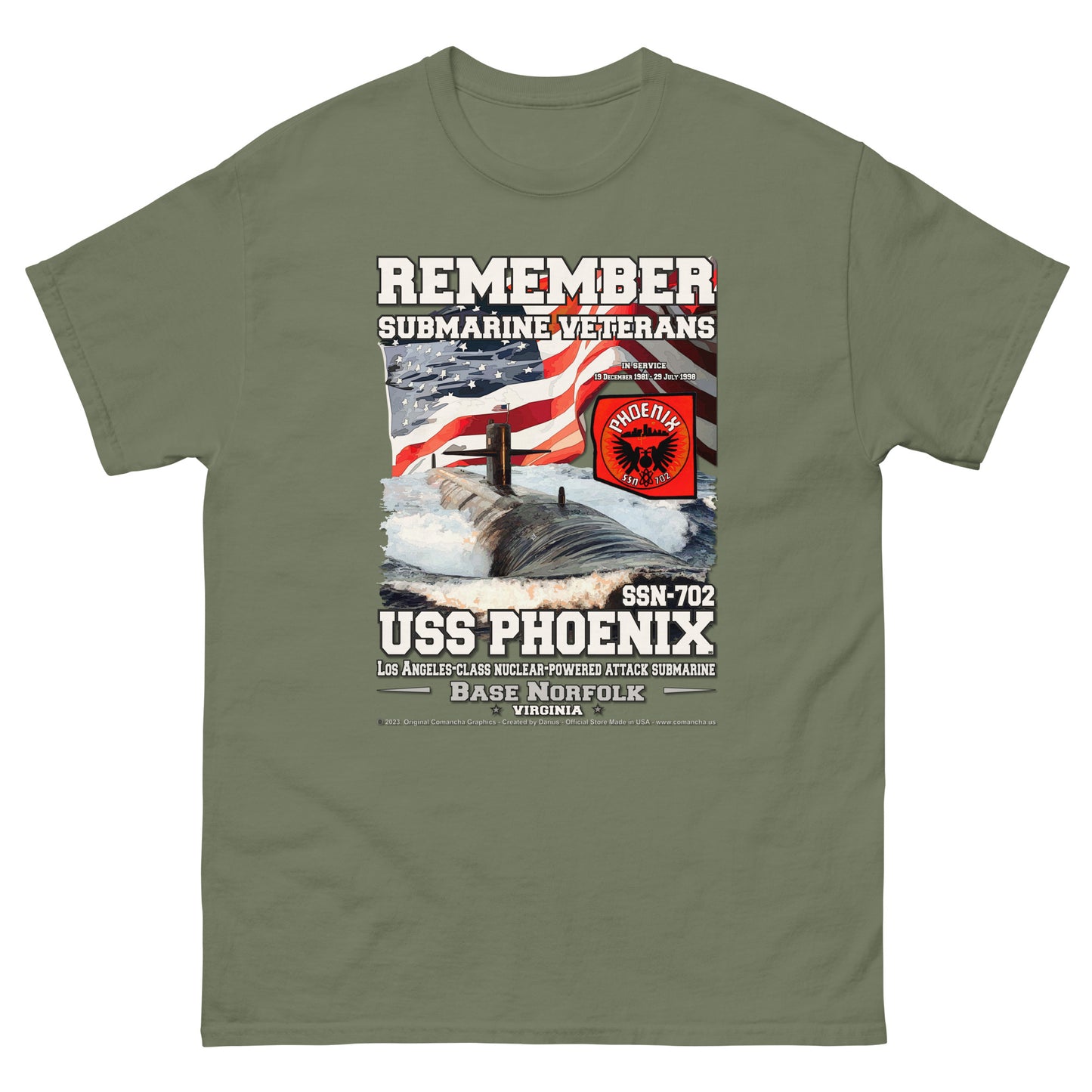 USS PHOENIX SSN-702 Submarine T-Shirt