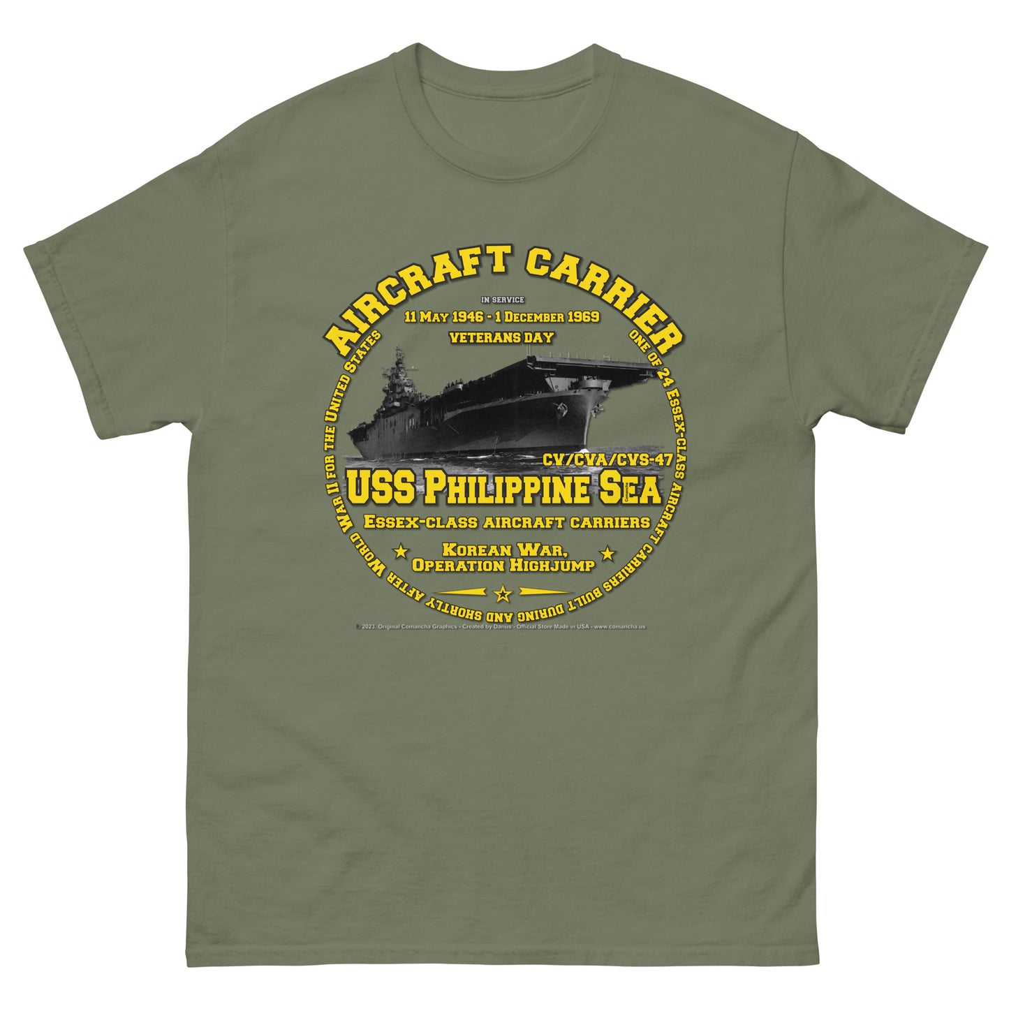 USS PHILIPPINE SEA CV-47 Aircraft Veterans Veterans Classic T-Shirt, Comancha T-shirts