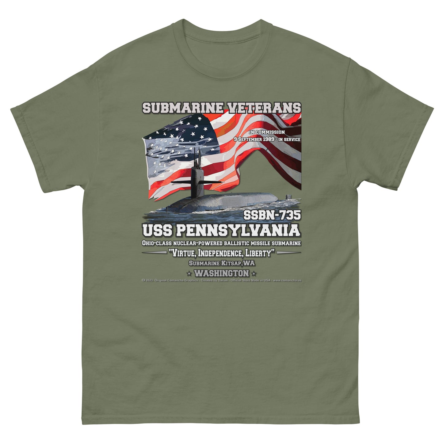 USS PENSYLVANIA SSN-735 Submarine T-Shirt
