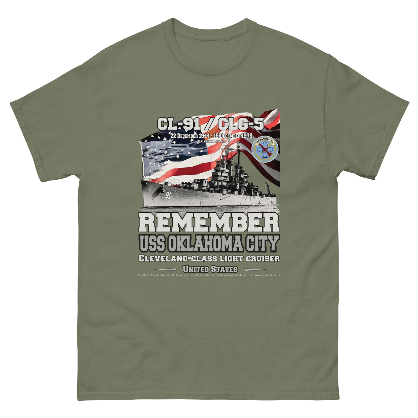 USS OKLAHOMA CITY CL-91 Light Cruiser T-shirt