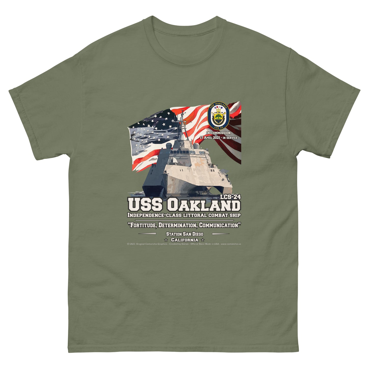 USS OAKLAND LCS-24 Littoral Comabat Ship Veterans T-shirt, Comancha T-shirt,