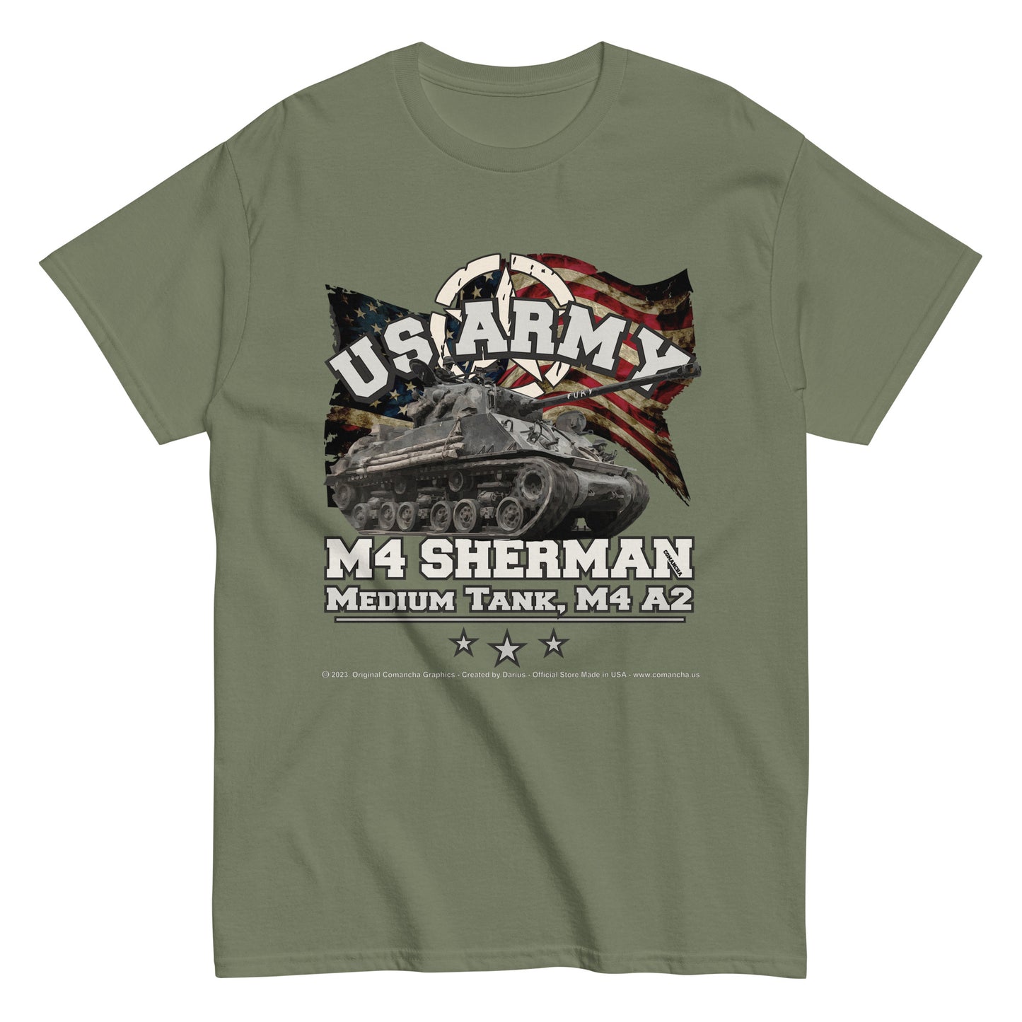 M4 SHERMAN TANK t-shirt, Veterans T-shirt, WW2 Tanks T-shirt, Comancha Military T-shirts,