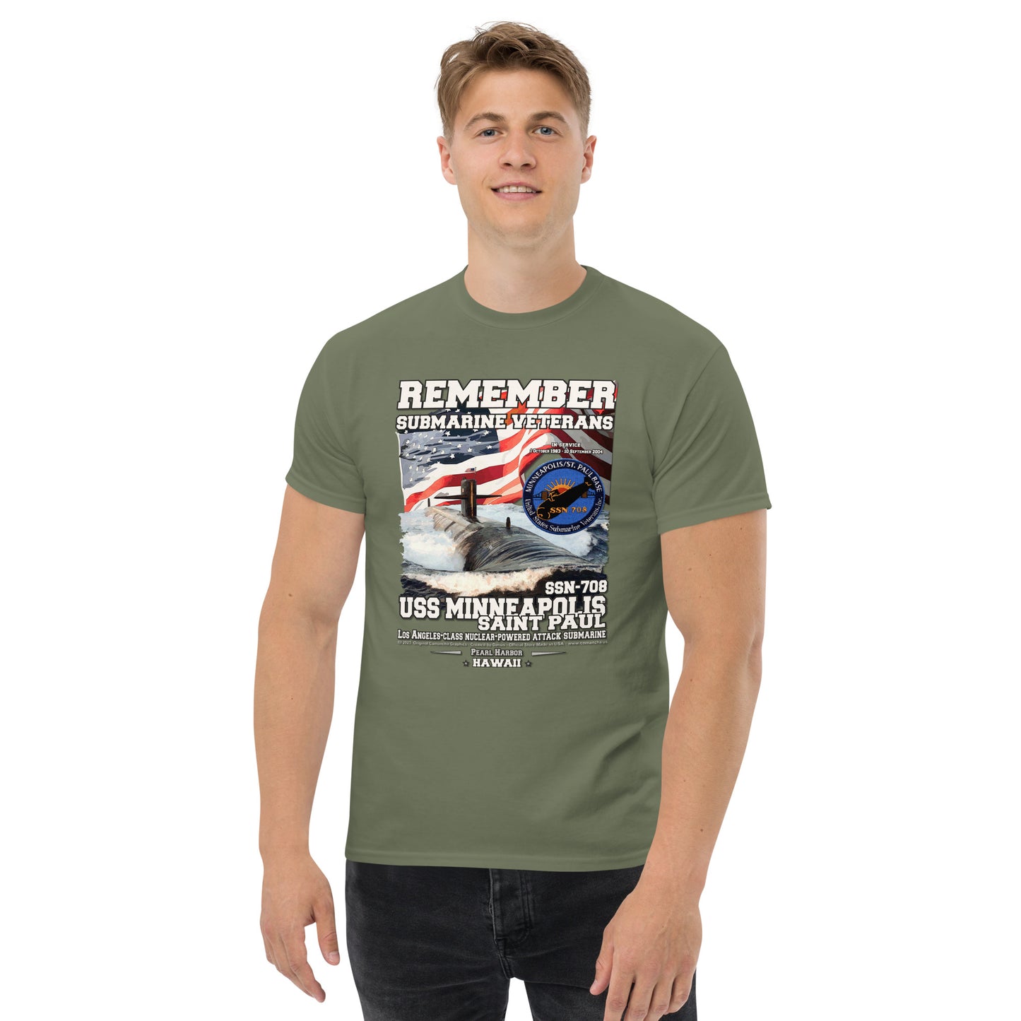 USS MINNEAPOLIS SSN-708 Submarine T-Shirt