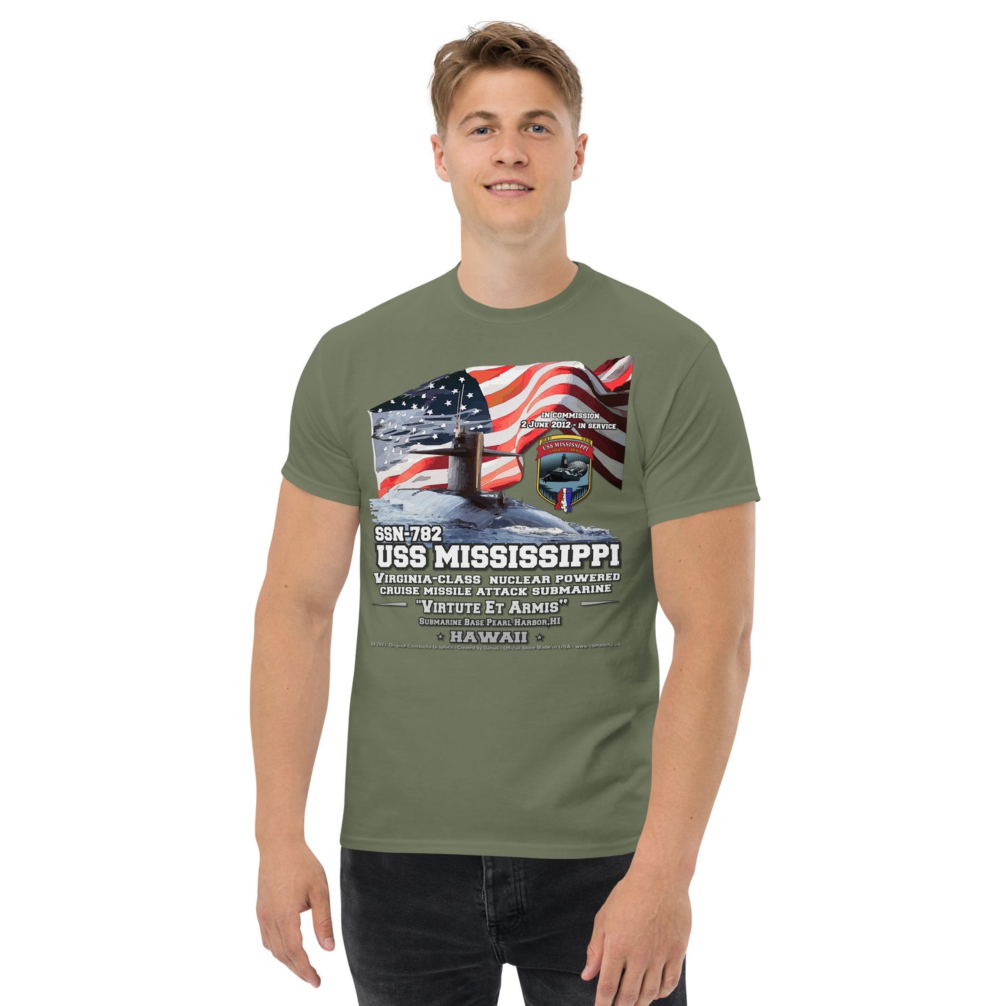 USS MISSISSIPPI SSN-782 Submarine Veterans T-Shirt, Comancha Navy Veterans T-shirts,
