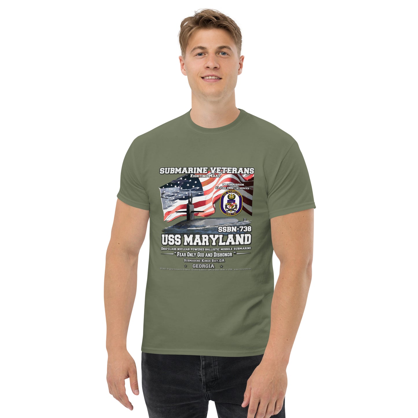 USS MARYLAND SSBN-738 Submarine T-Shirt